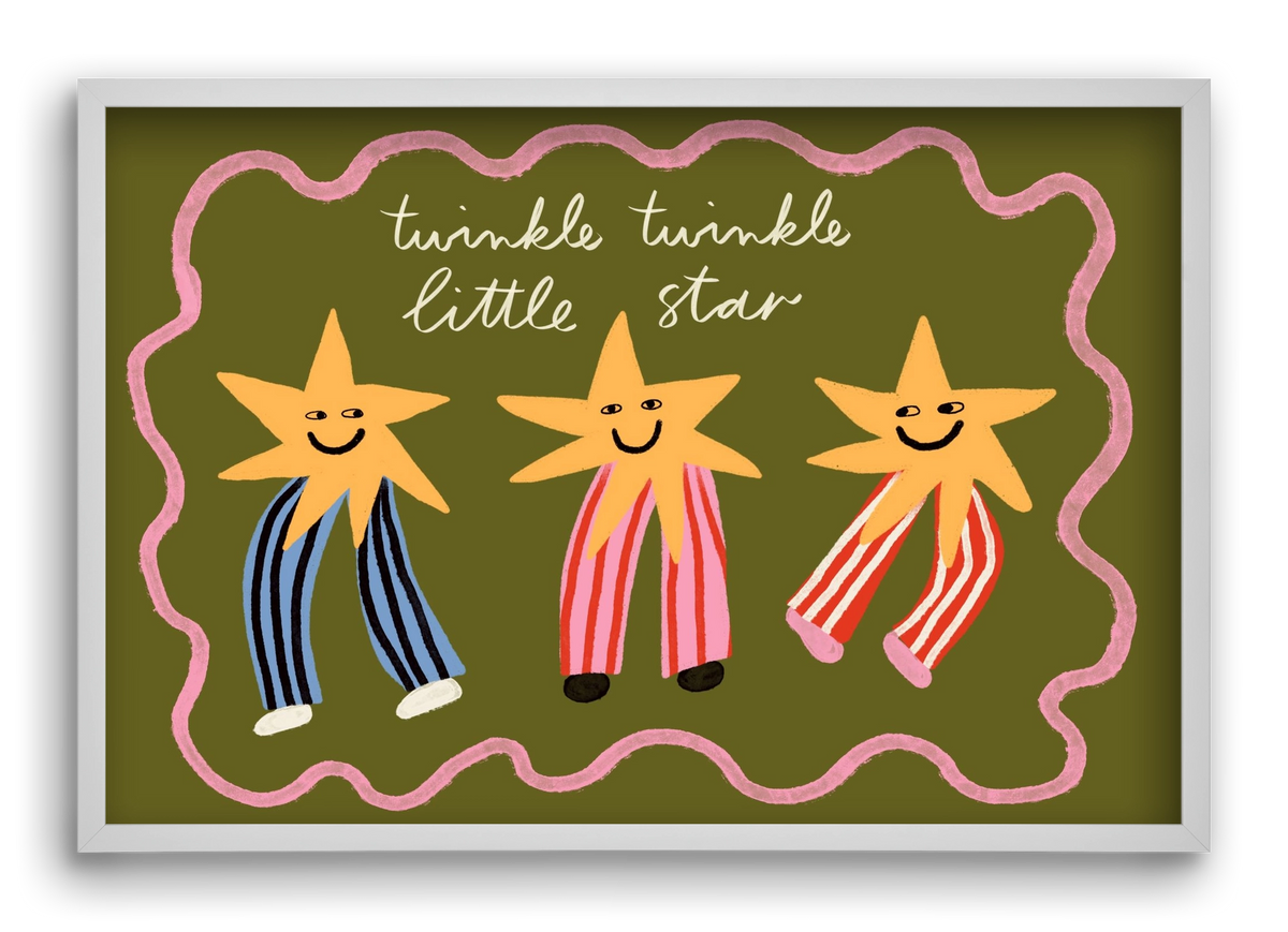 Twinkle, twinkle little star , 60x40 cm (60x40 cm), Fehér keret