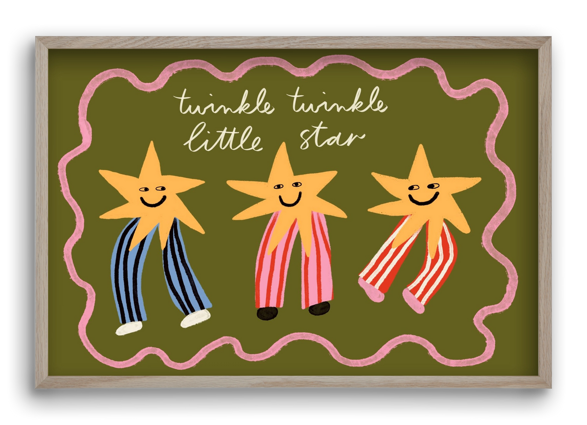 Twinkle, twinkle little star , 60x40 cm (60x40 cm), Tölgy keret