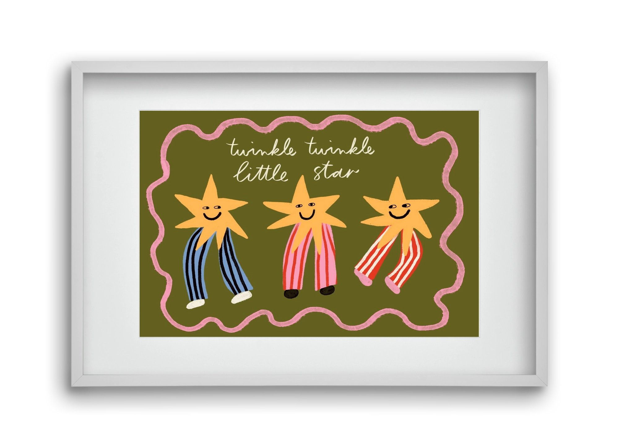 Twinkle, twinkle little star , 45x30 cm (30x20 cm), Fehér keret, paszpartuval