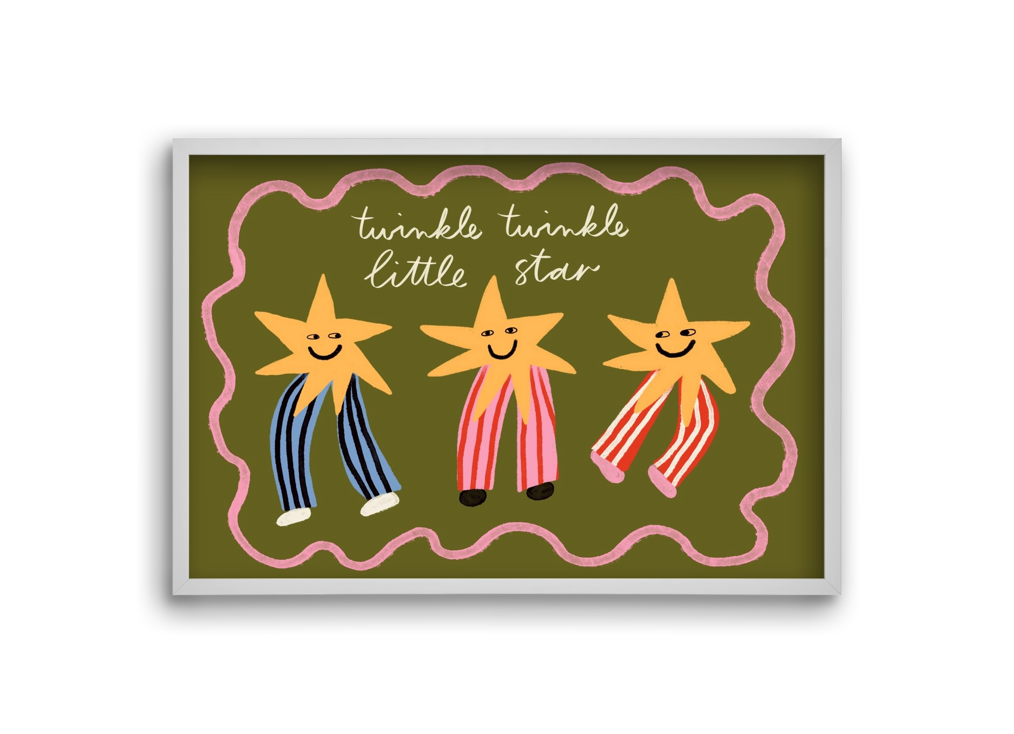 Twinkle, twinkle little star , 30x20 cm (30x20 cm), Fehér keret