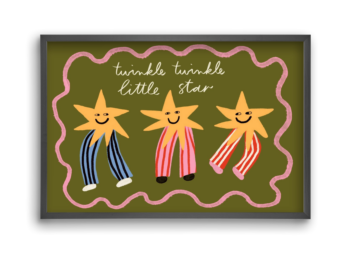 Twinkle, twinkle little star , 45x30 cm (45x30 cm), Fekete keret