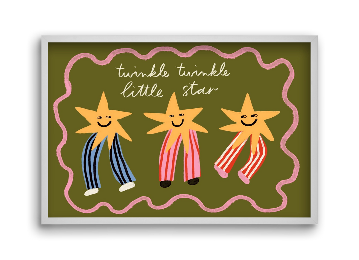 Twinkle, twinkle little star , 45x30 cm (45x30 cm), Fehér keret
