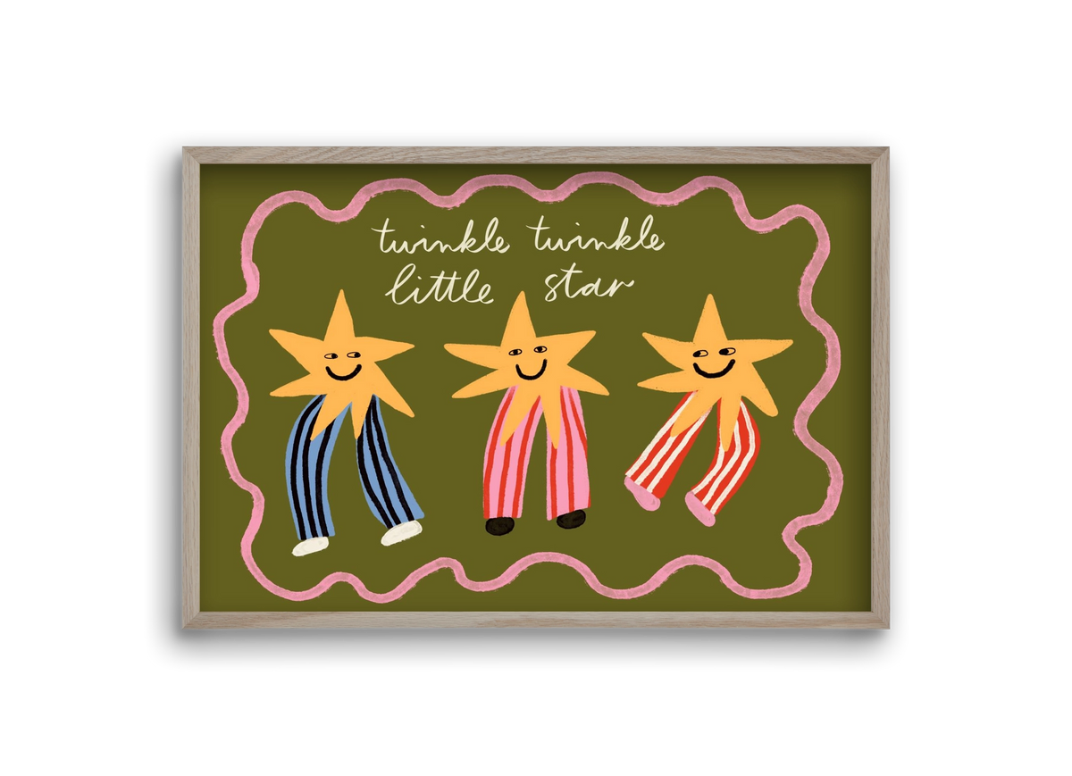 Twinkle, twinkle little star , 30x20 cm (30x20 cm), Tölgy keret