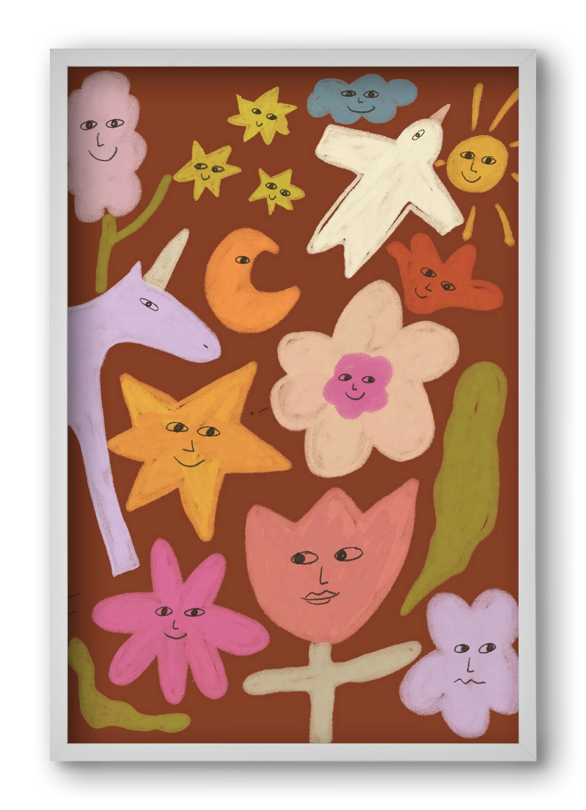 Happy crowd, 40x60 cm (40x60 cm), Fehér keret