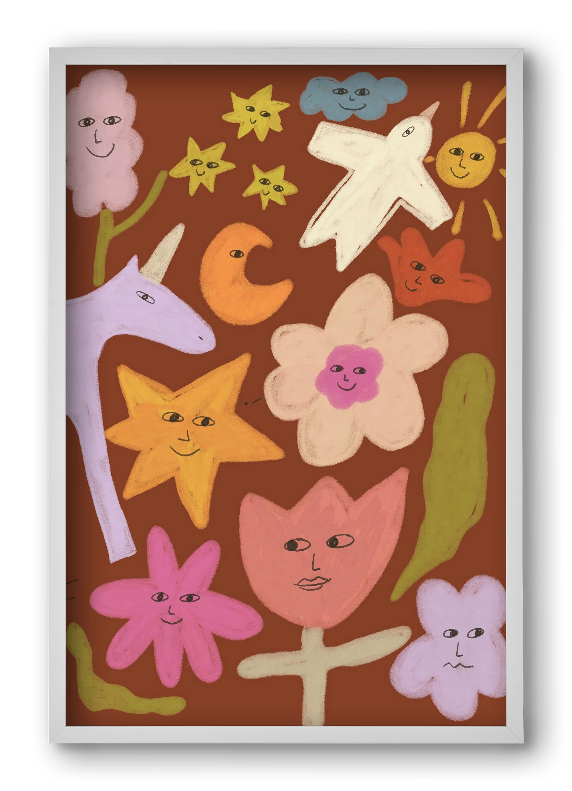 Happy crowd, 40x60 cm (40x60 cm), Fehér keret