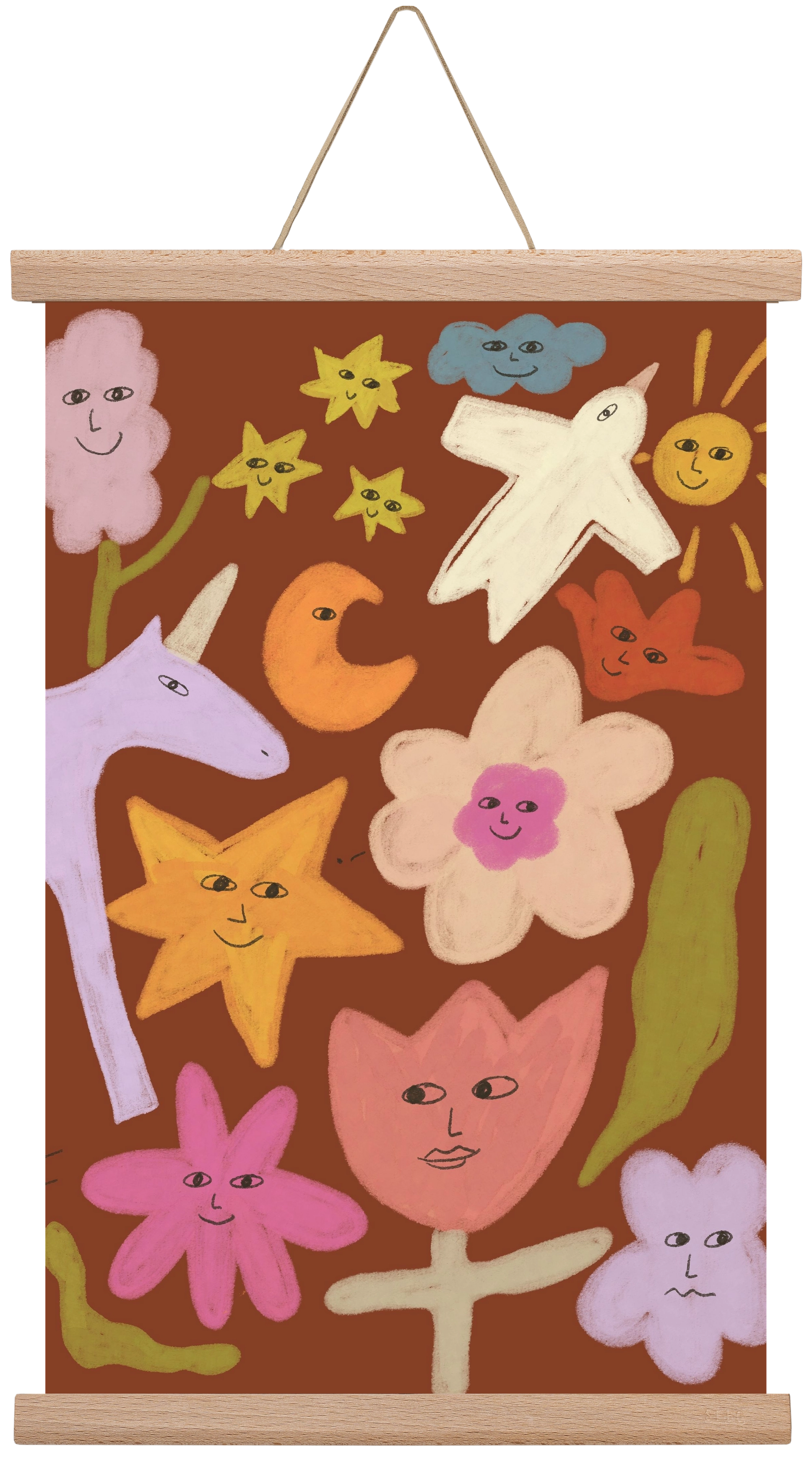 Happy crowd, 30x45 cm (30x45 cm), Tölgy akasztó