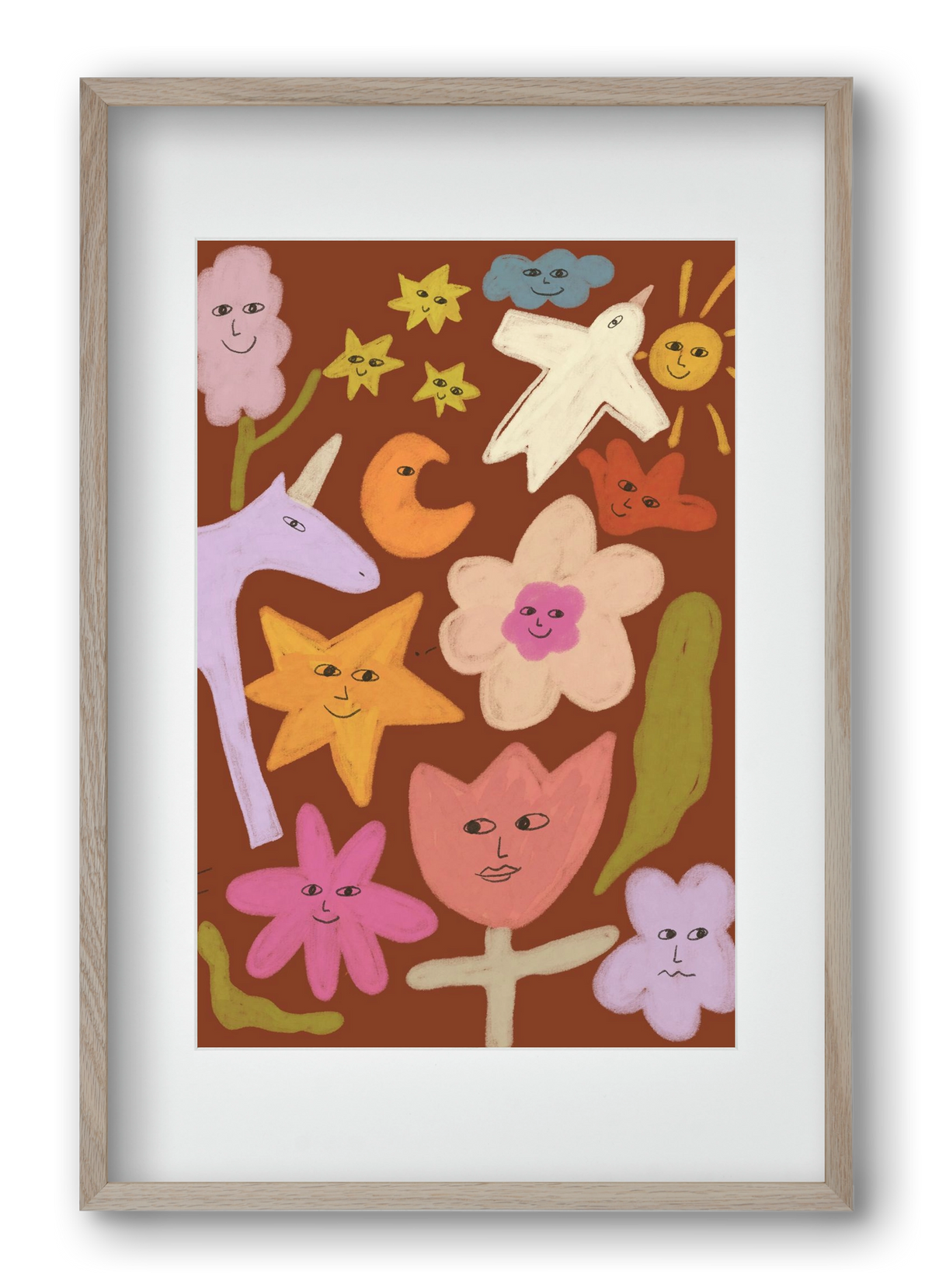 Happy crowd, 40x60 cm (30x45 cm), Tölgy keret, paszpartuval