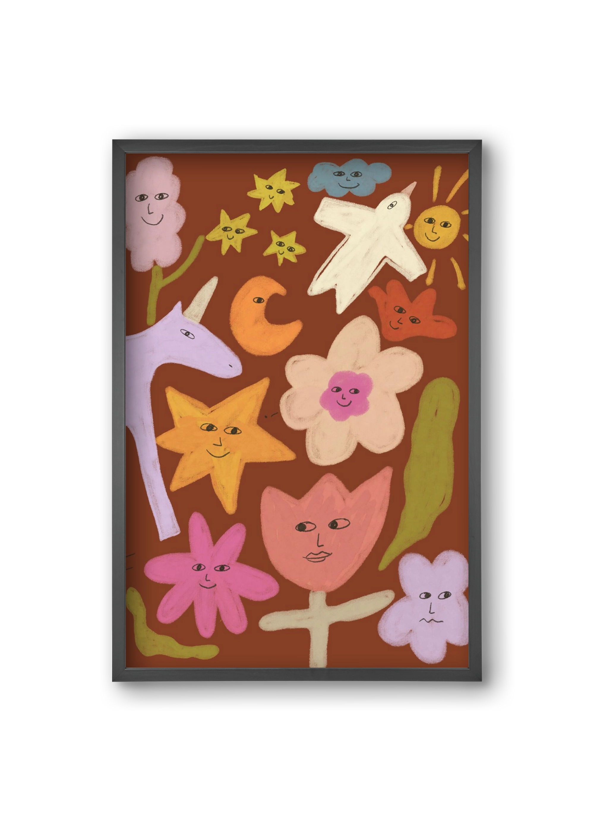 Happy crowd, 20x30 cm (20x30 cm), Fekete keret