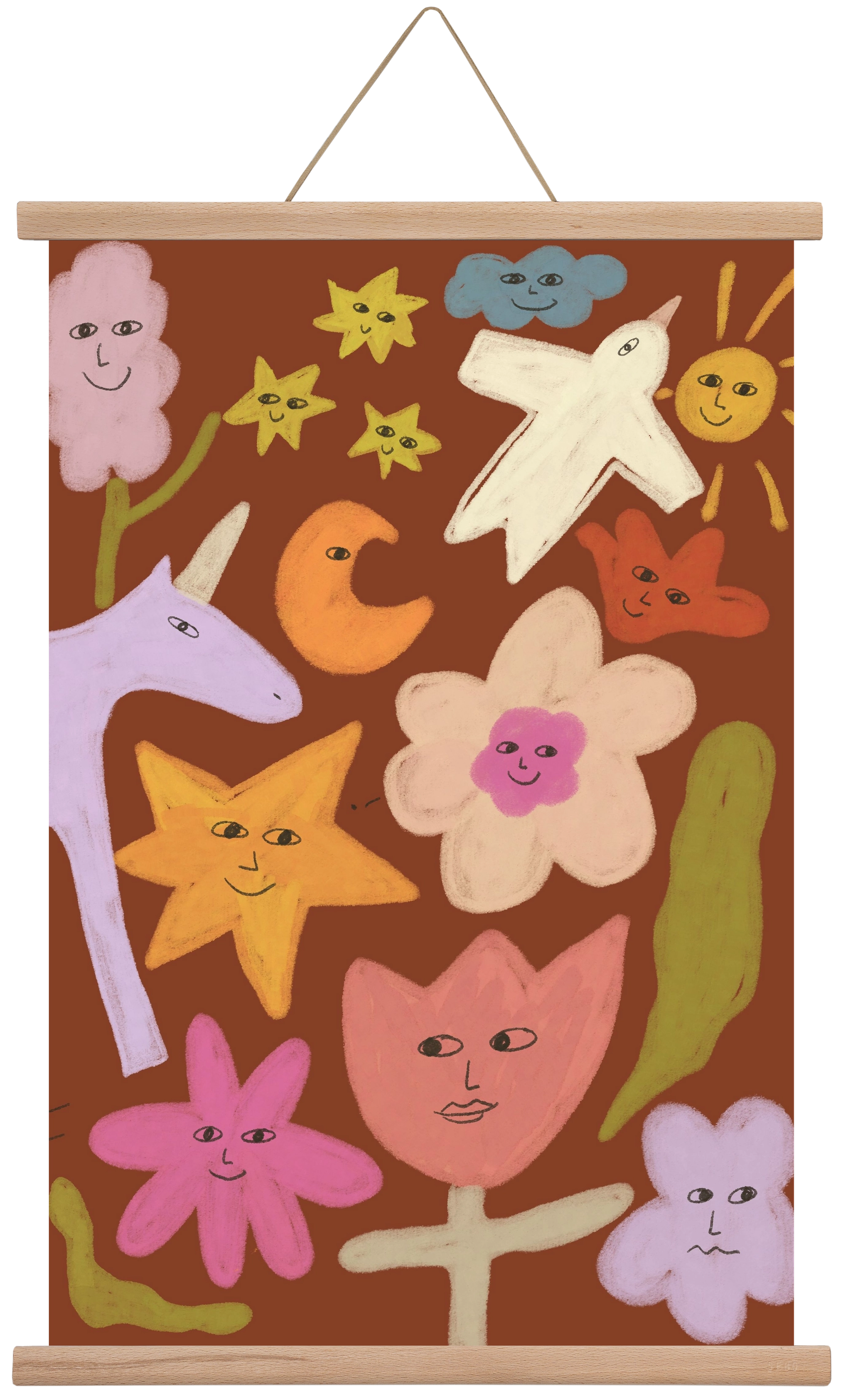 Happy crowd, 40x60 cm (40x60 cm), Tölgy akasztó