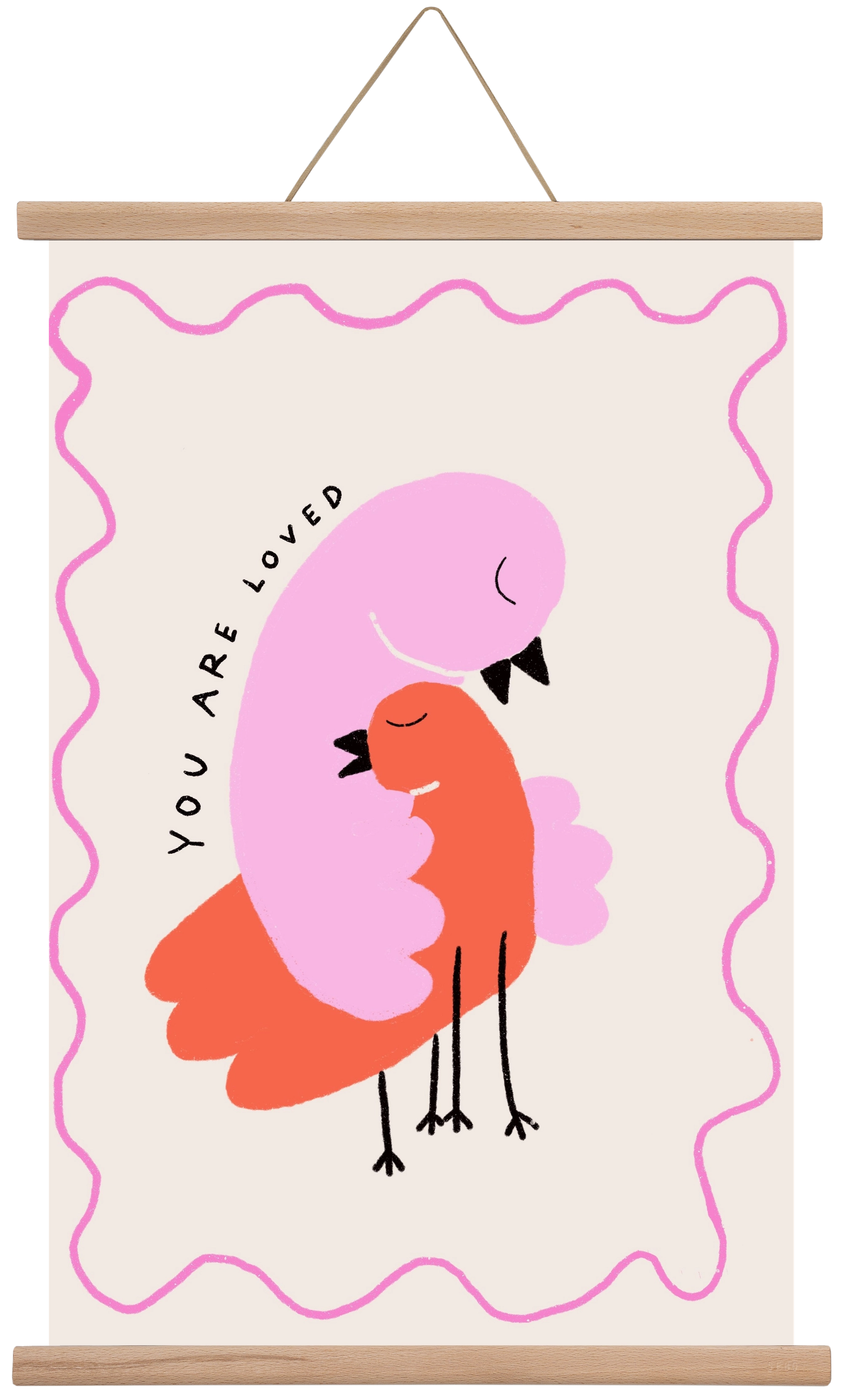 You are loved , 40x60 cm (40x60 cm), Tölgy akasztó