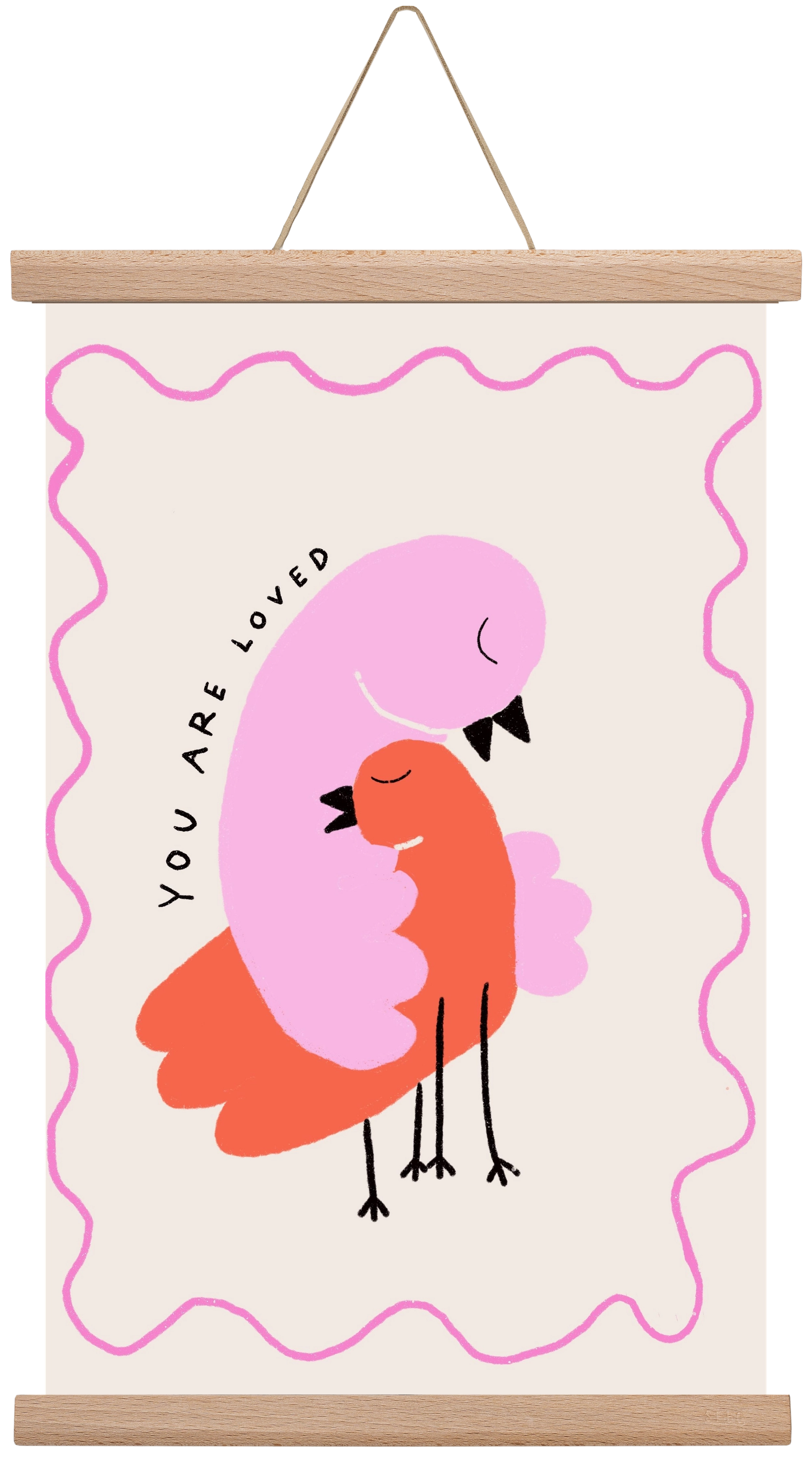 You are loved , 30x45 cm (30x45 cm), Tölgy akasztó