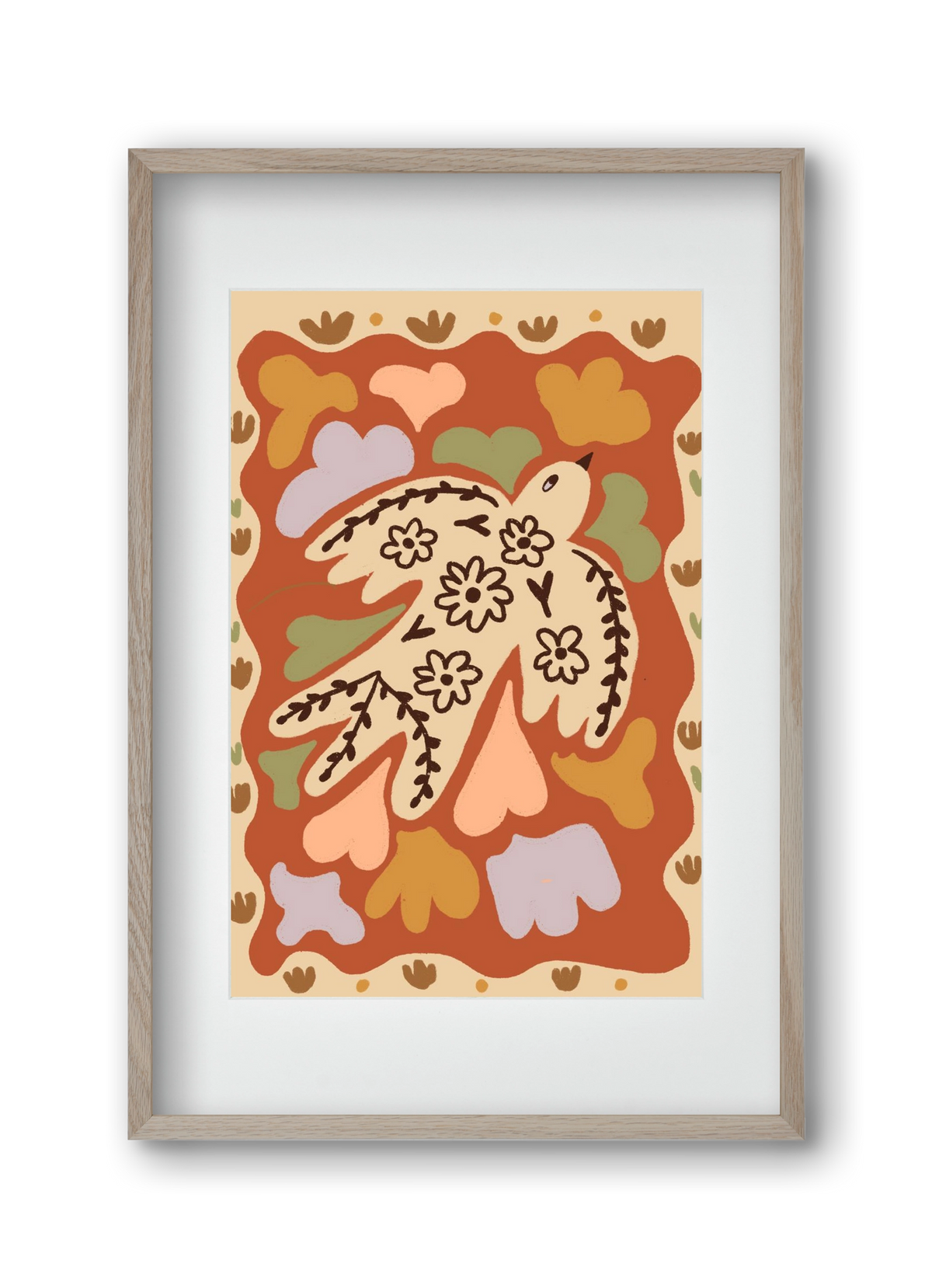 Little bird , 30x45 cm (20x30 cm), Tölgy keret, paszpartuval