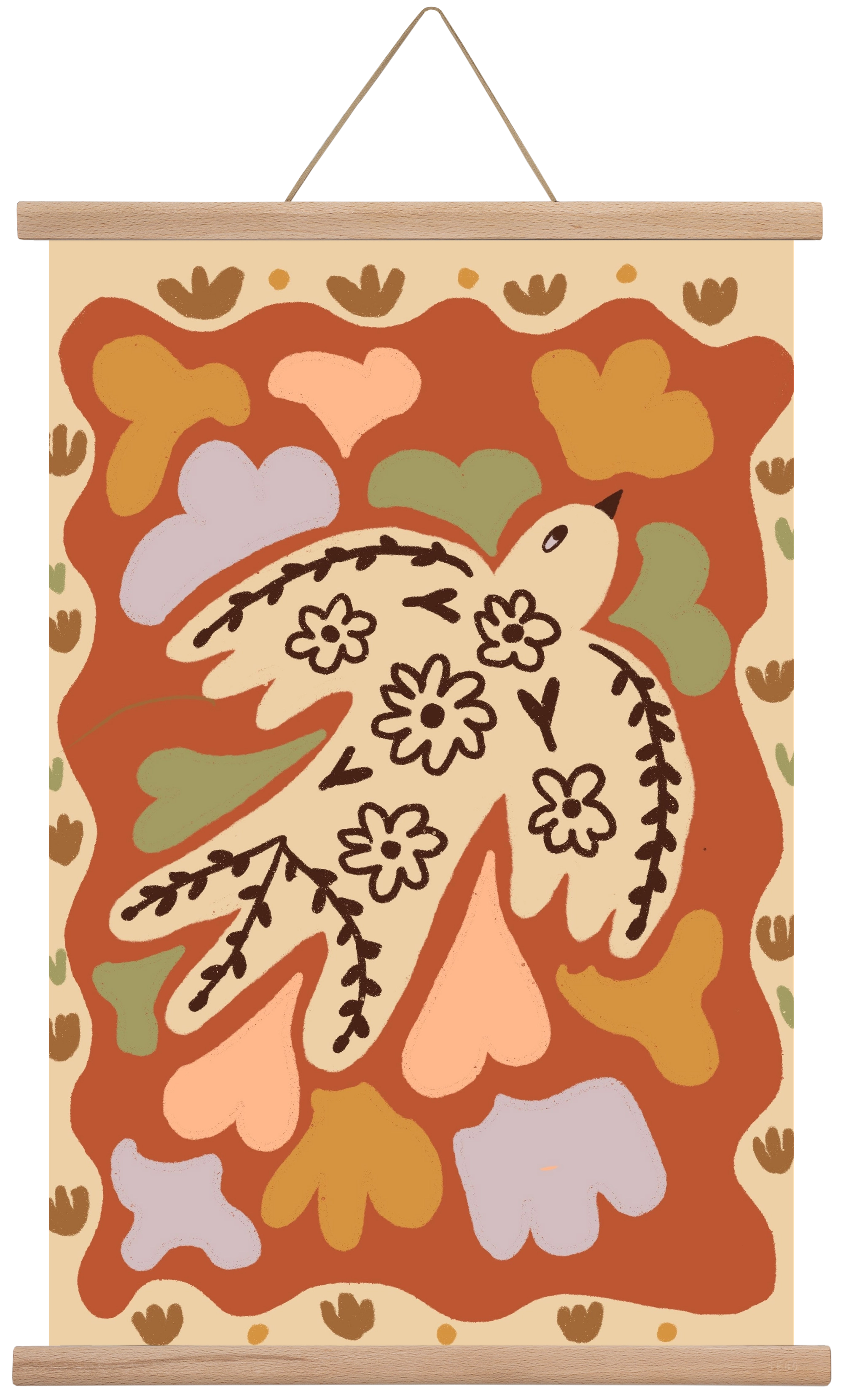 Little bird , 40x60 cm (40x60 cm), Tölgy akasztó