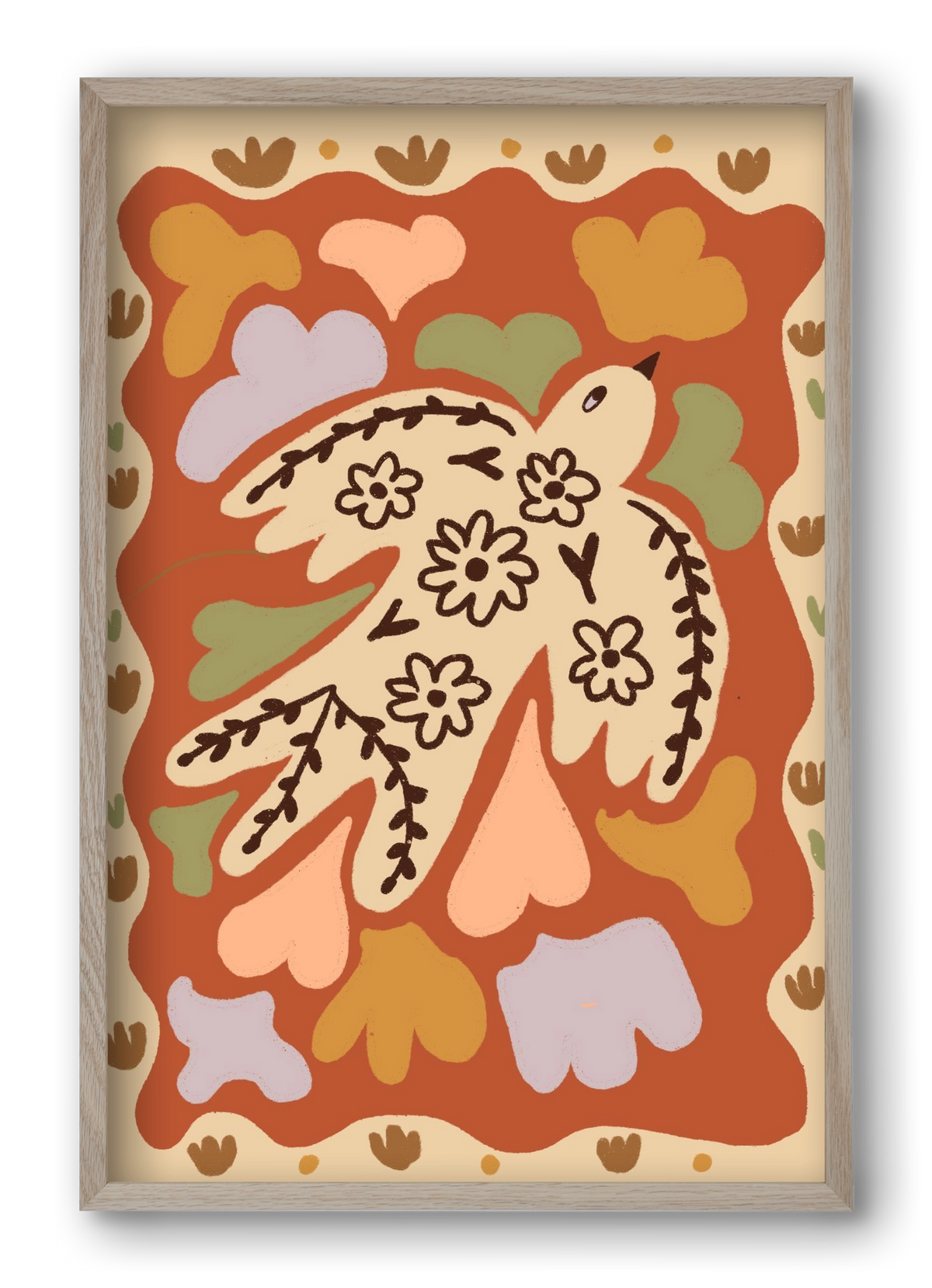 Little bird , 40x60 cm (40x60 cm), Tölgy keret