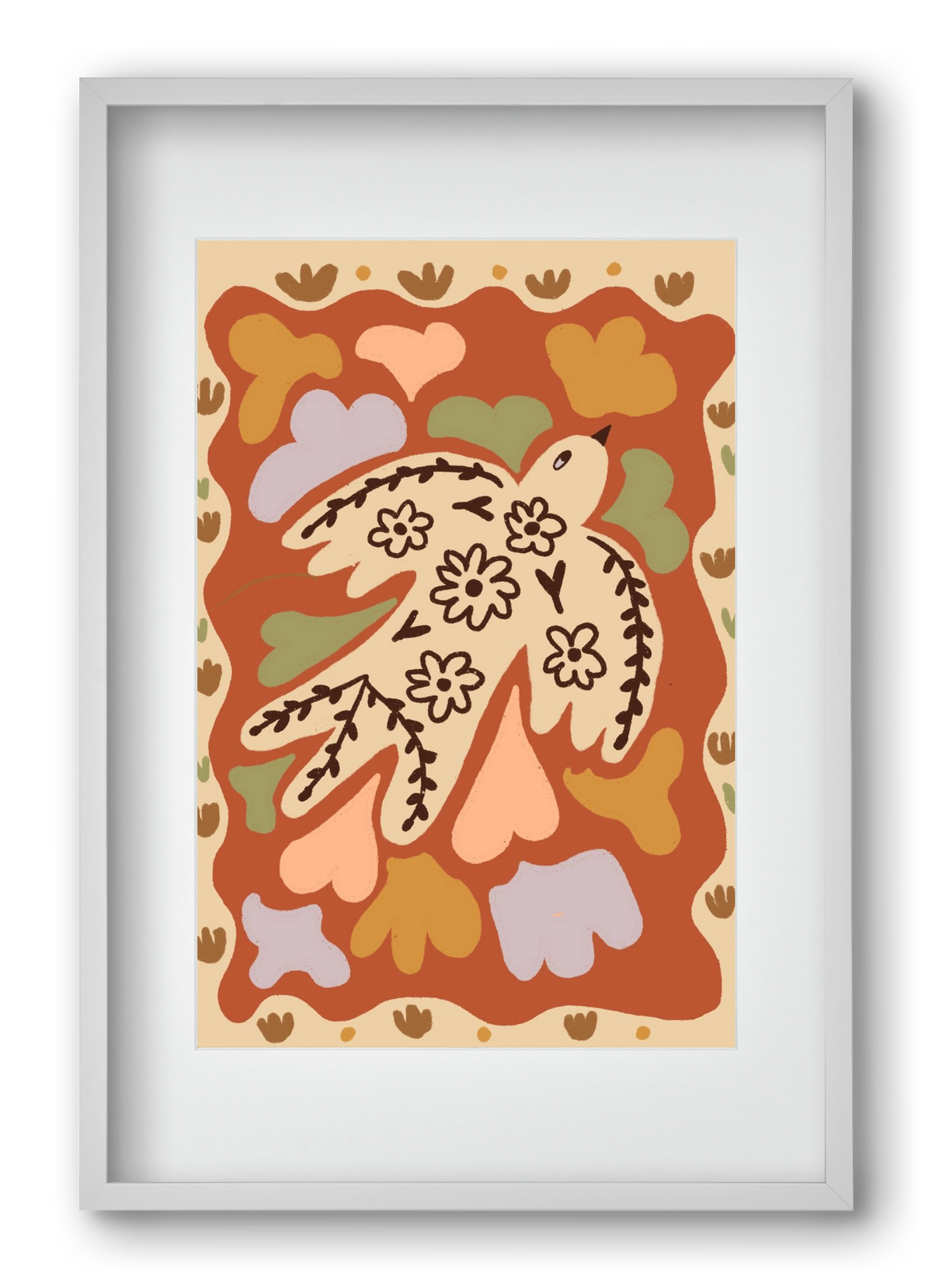 Little bird , 40x60 cm (30x45 cm), Fehér keret, paszpartuval