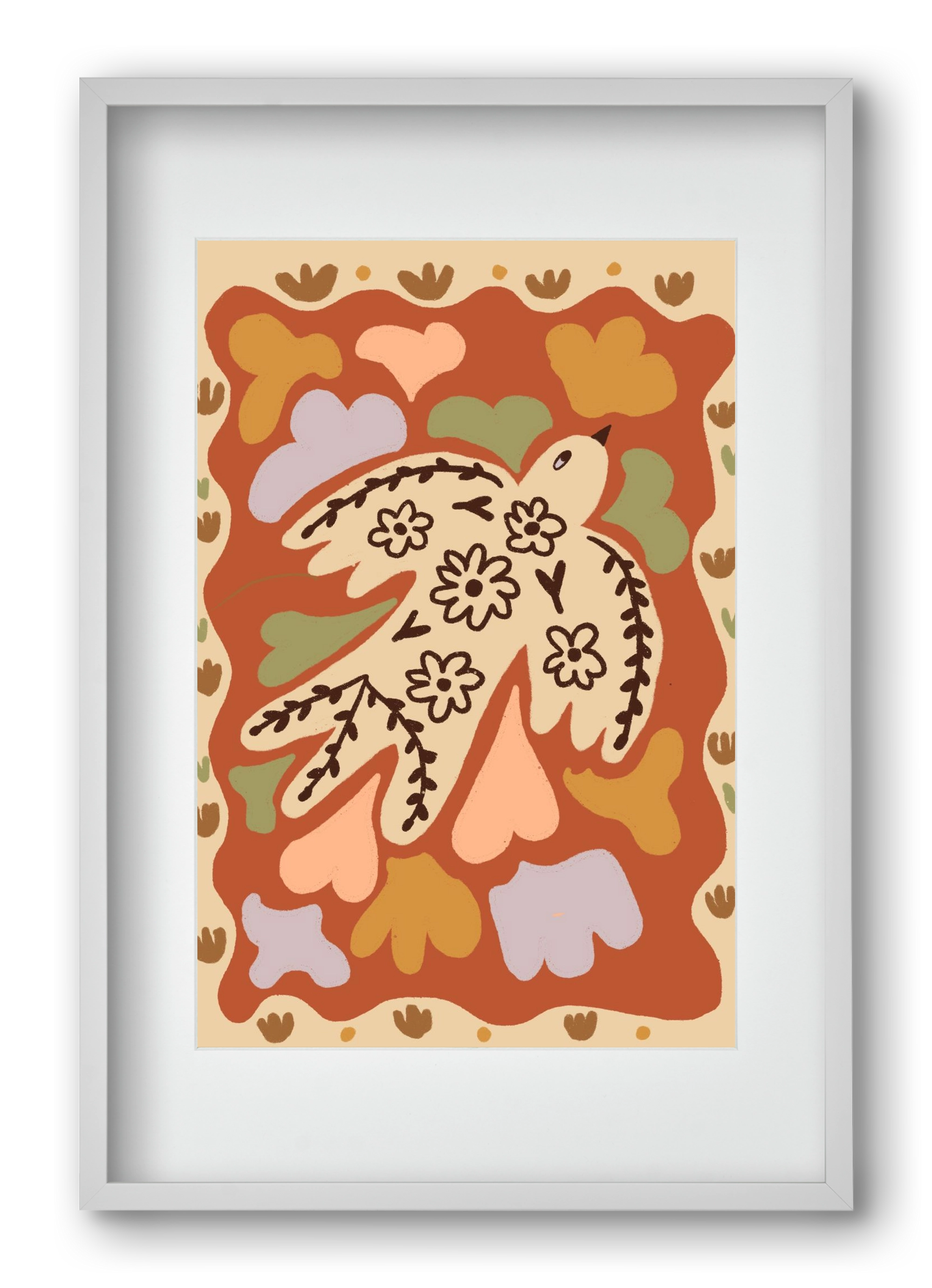 Little bird , 40x60 cm (30x45 cm), Fehér keret, paszpartuval