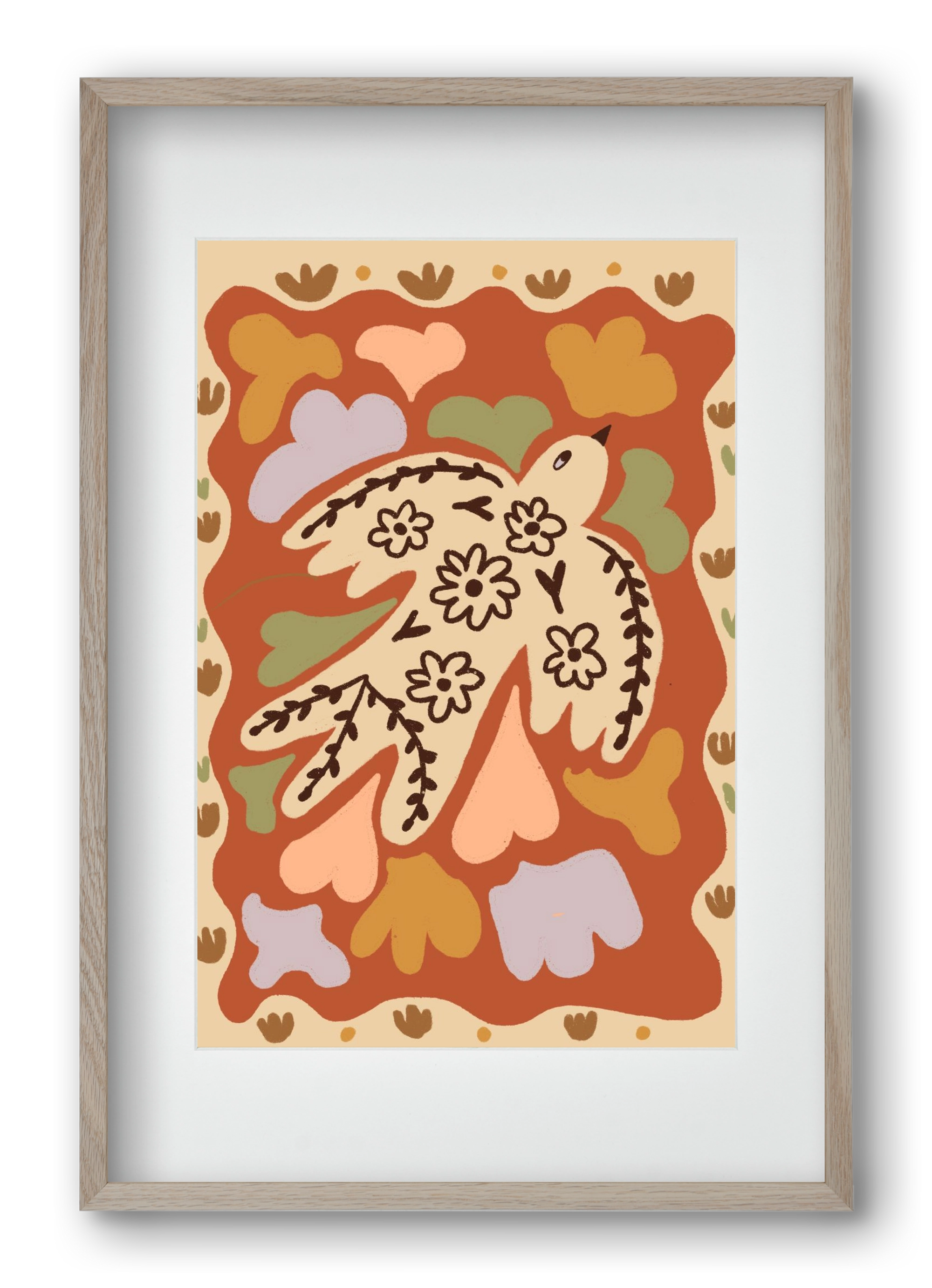 Little bird , 40x60 cm (30x45 cm), Tölgy keret, paszpartuval