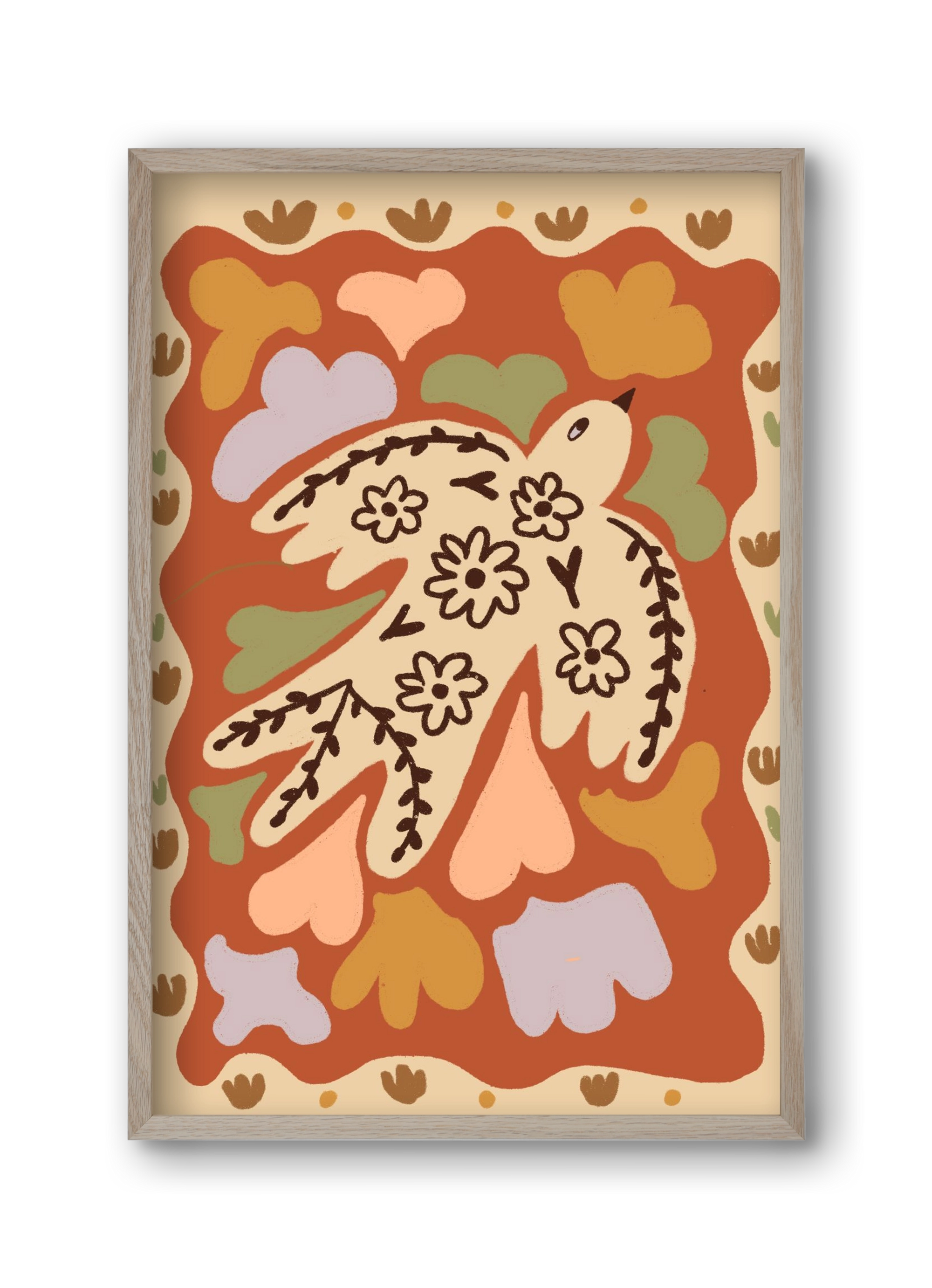 Little bird , 30x45 cm (30x45 cm), Tölgy keret