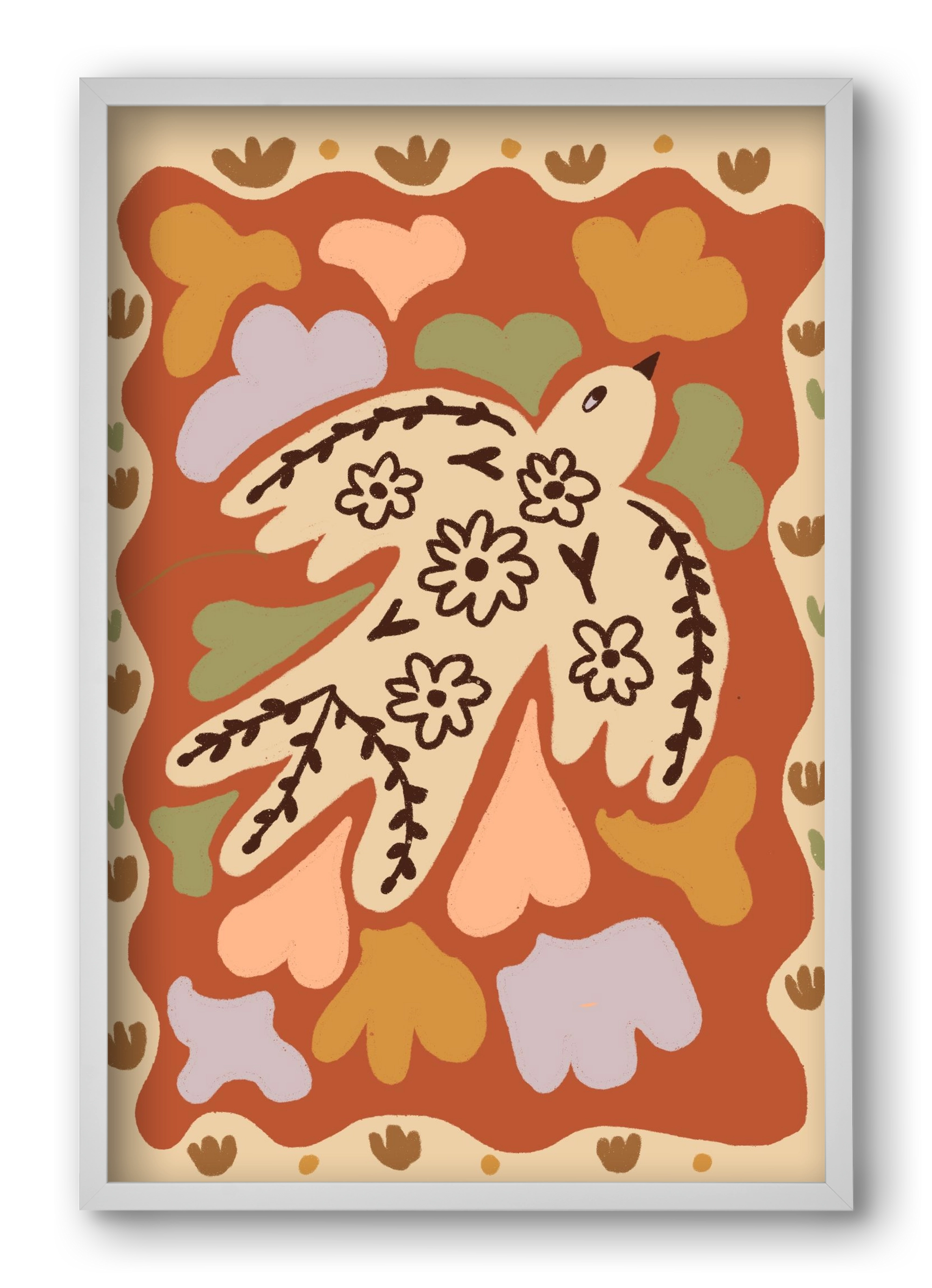 Little bird , 40x60 cm (40x60 cm), Fehér keret