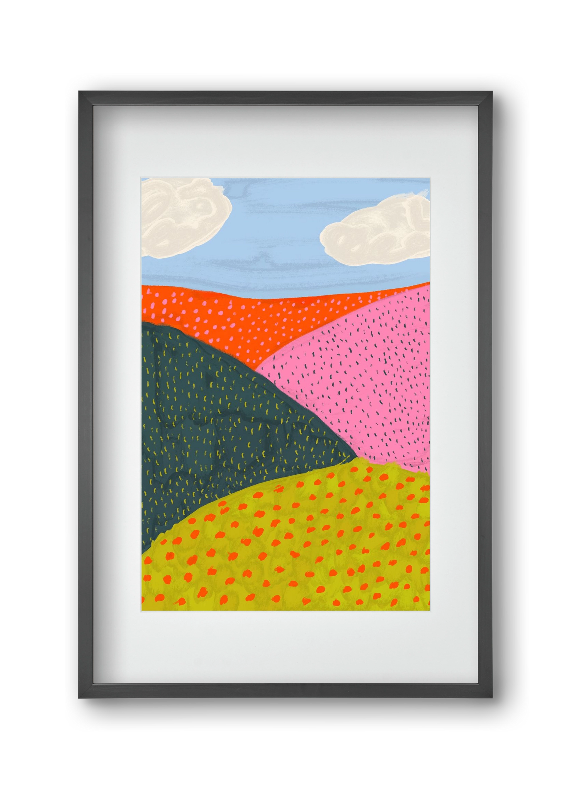 Dream Field , 30x45 cm (20x30 cm), Fekete keret, paszpartuval