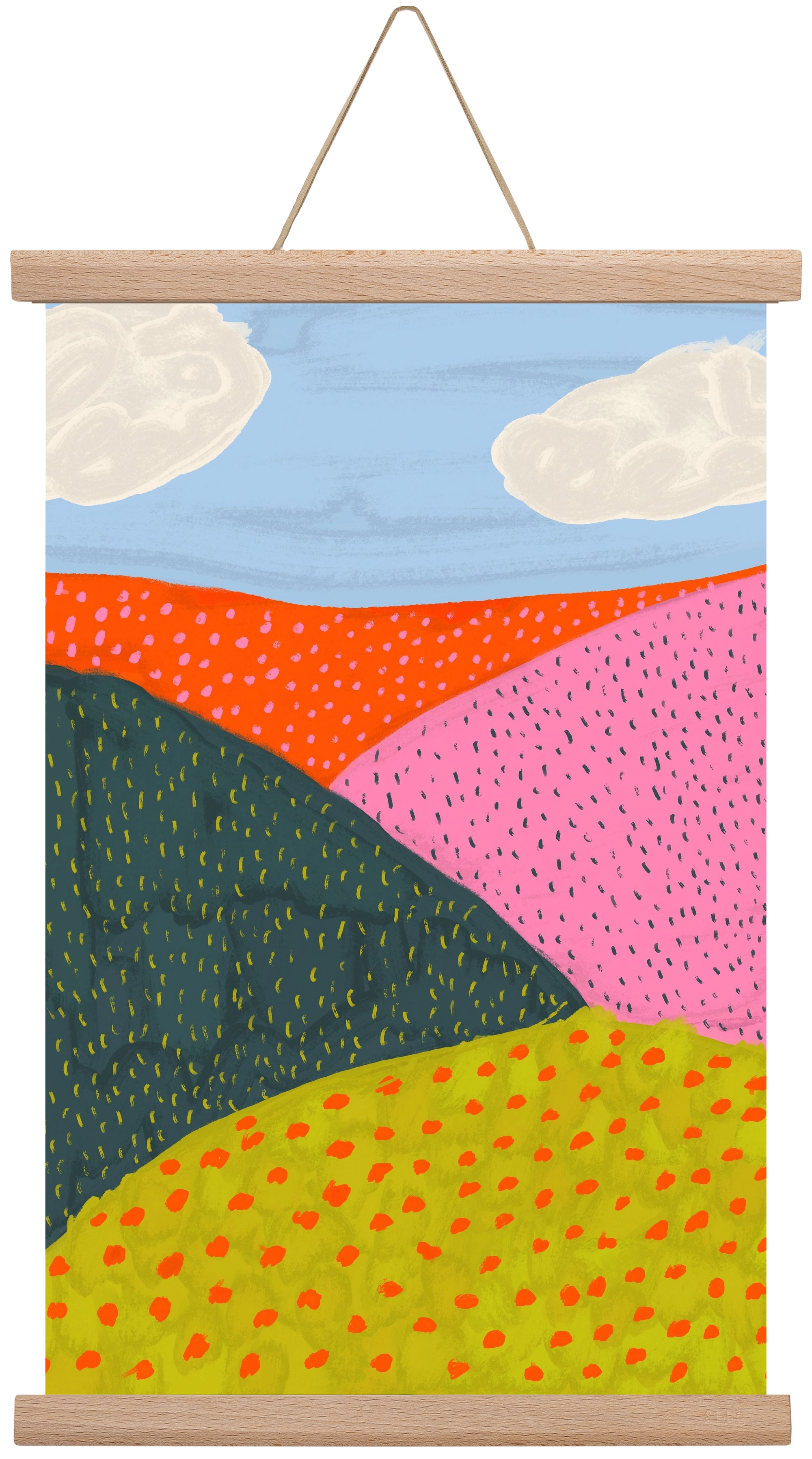 Dream Field , 30x45 cm (30x45 cm), Tölgy akasztó