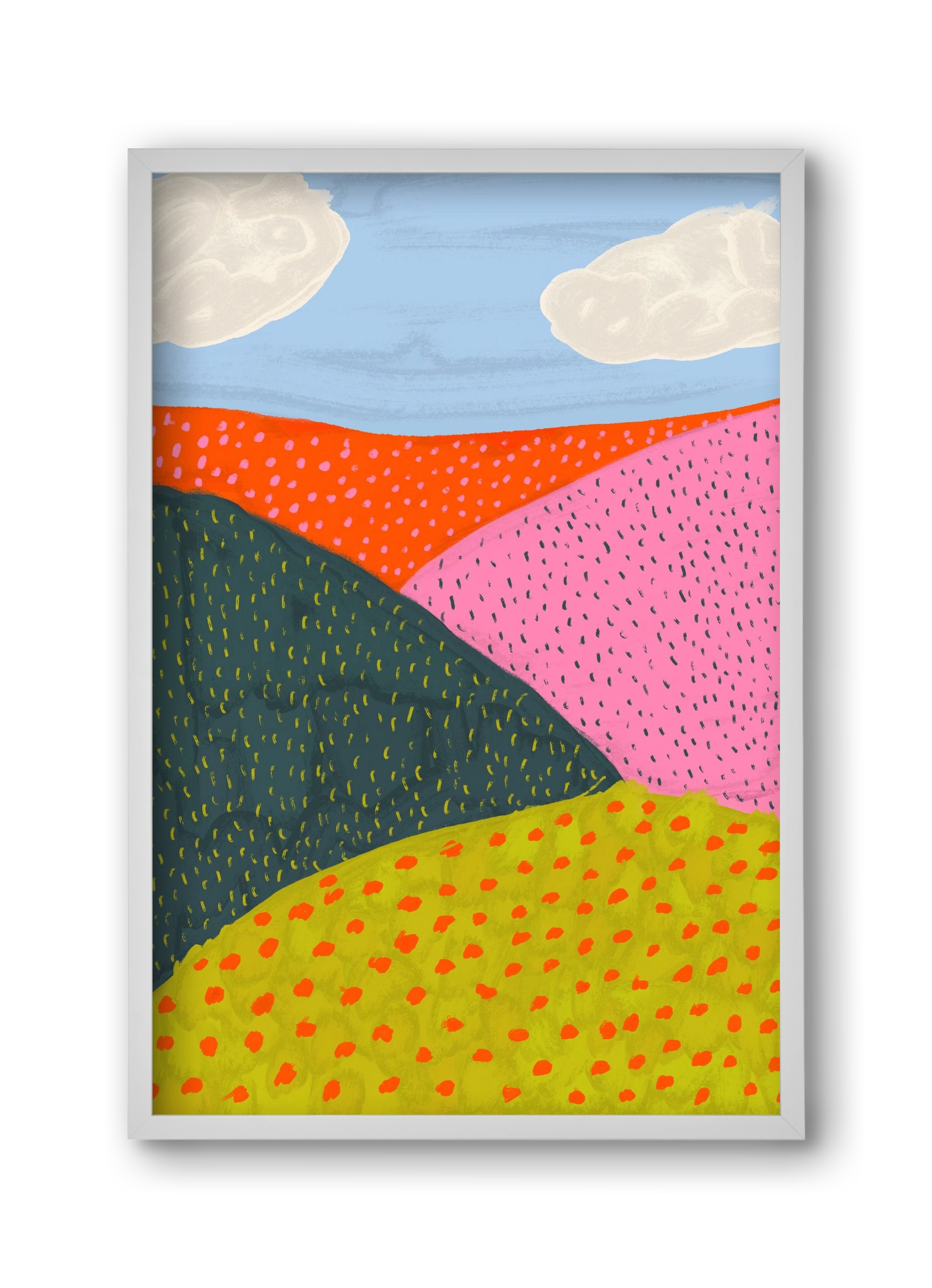 Dream Field , 30x45 cm (30x45 cm), Fehér keret