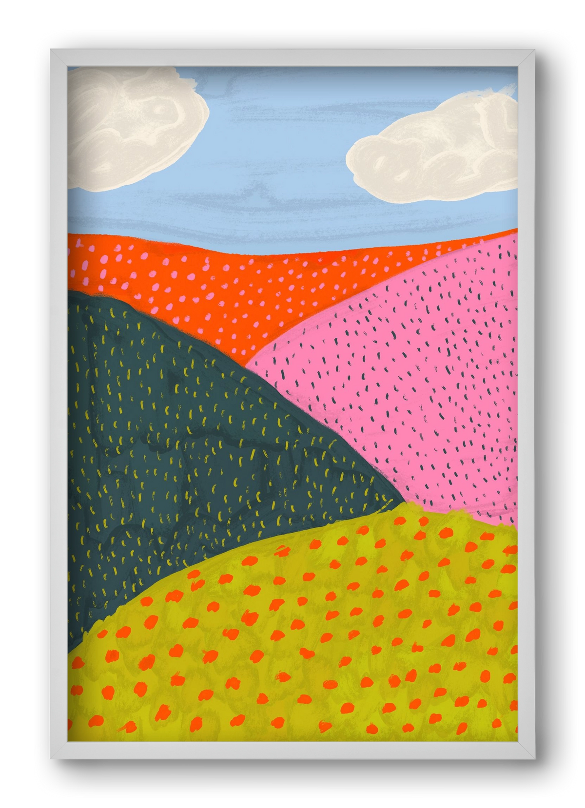 Dream Field , 40x60 cm (40x60 cm), Fehér keret