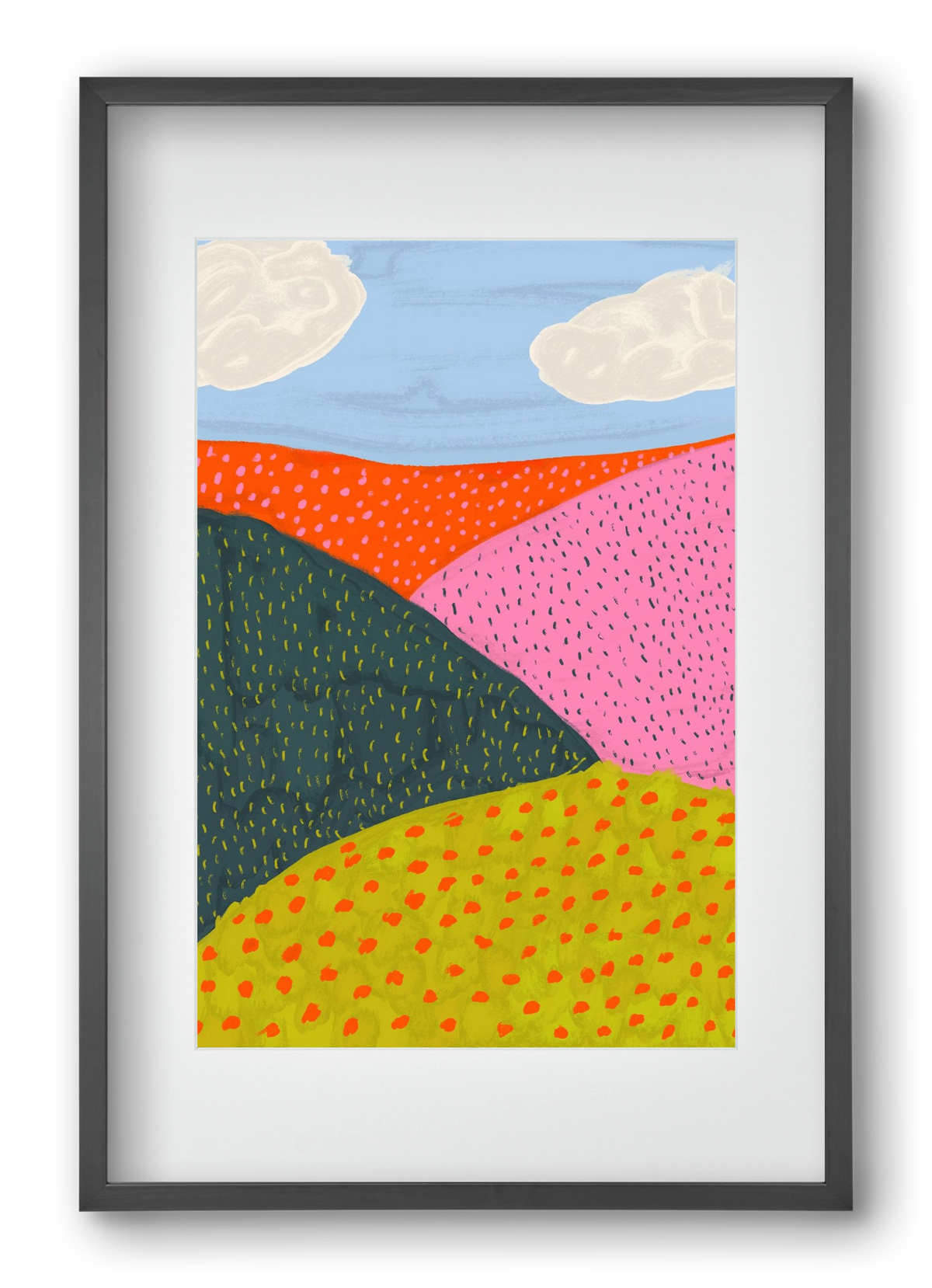 Dream Field , 40x60 cm (30x45 cm), Fekete keret, paszpartuval