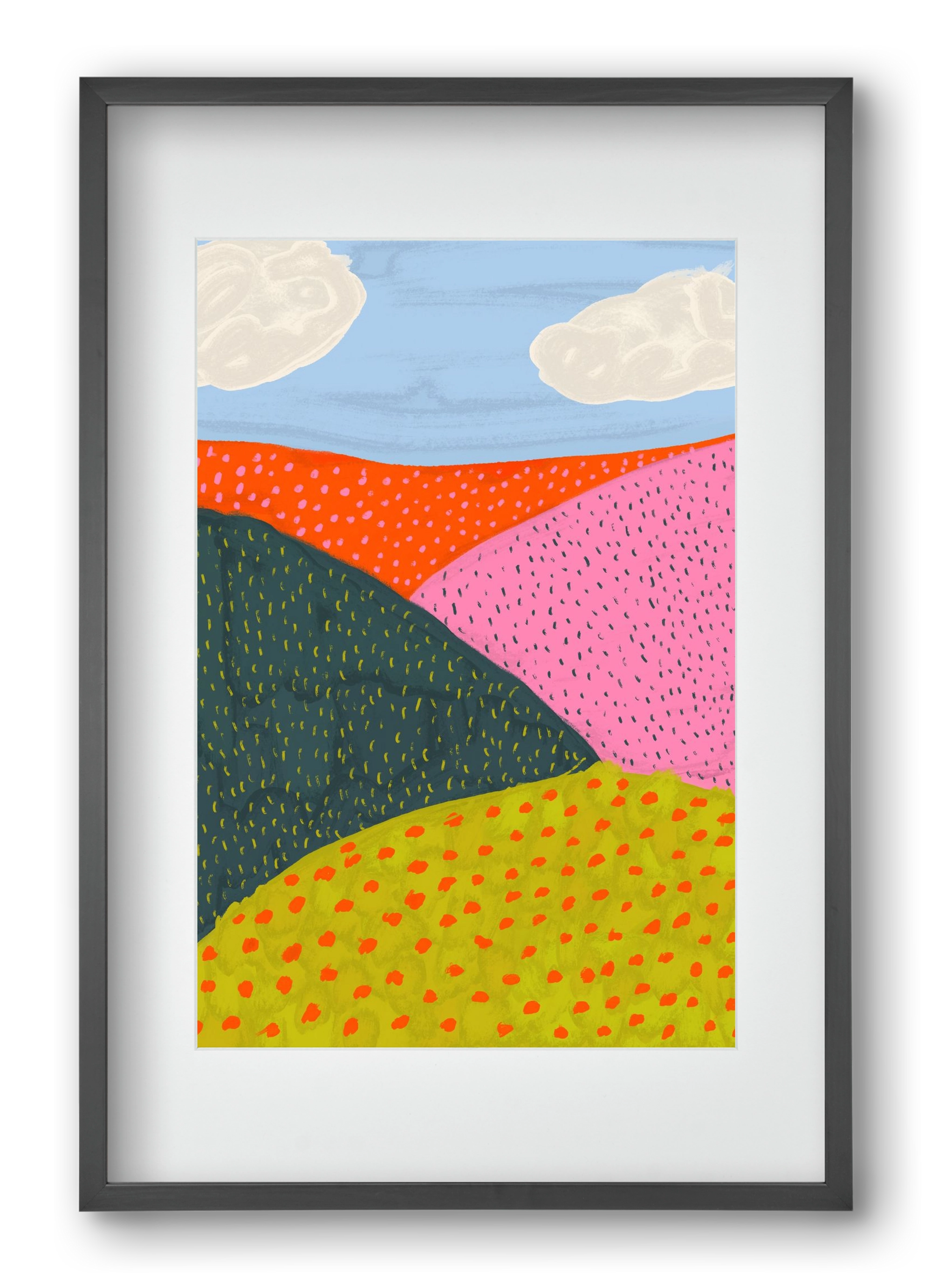 Dream Field , 40x60 cm (30x45 cm), Fekete keret, paszpartuval