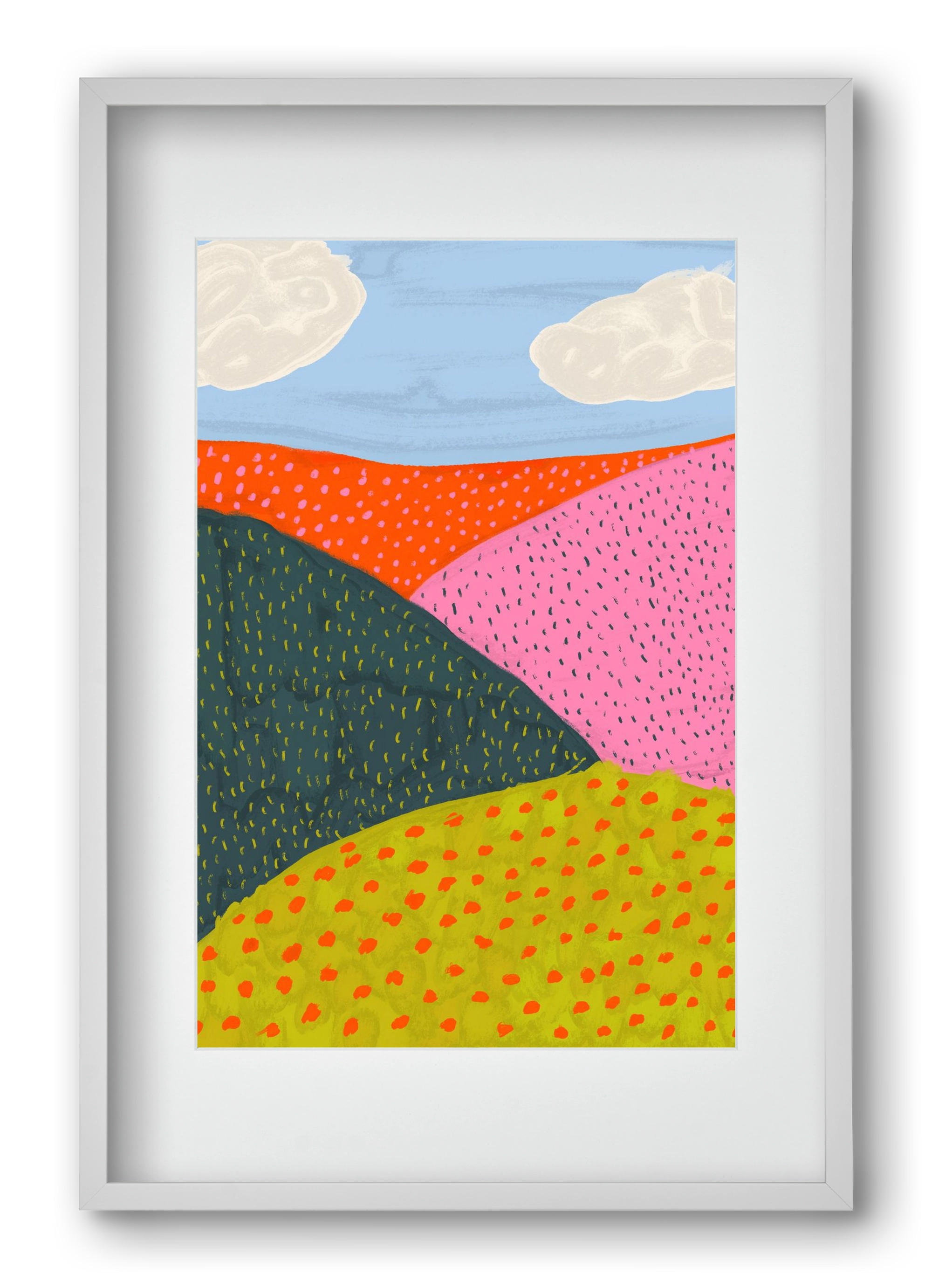 Dream Field , 40x60 cm (30x45 cm), Fehér keret, paszpartuval