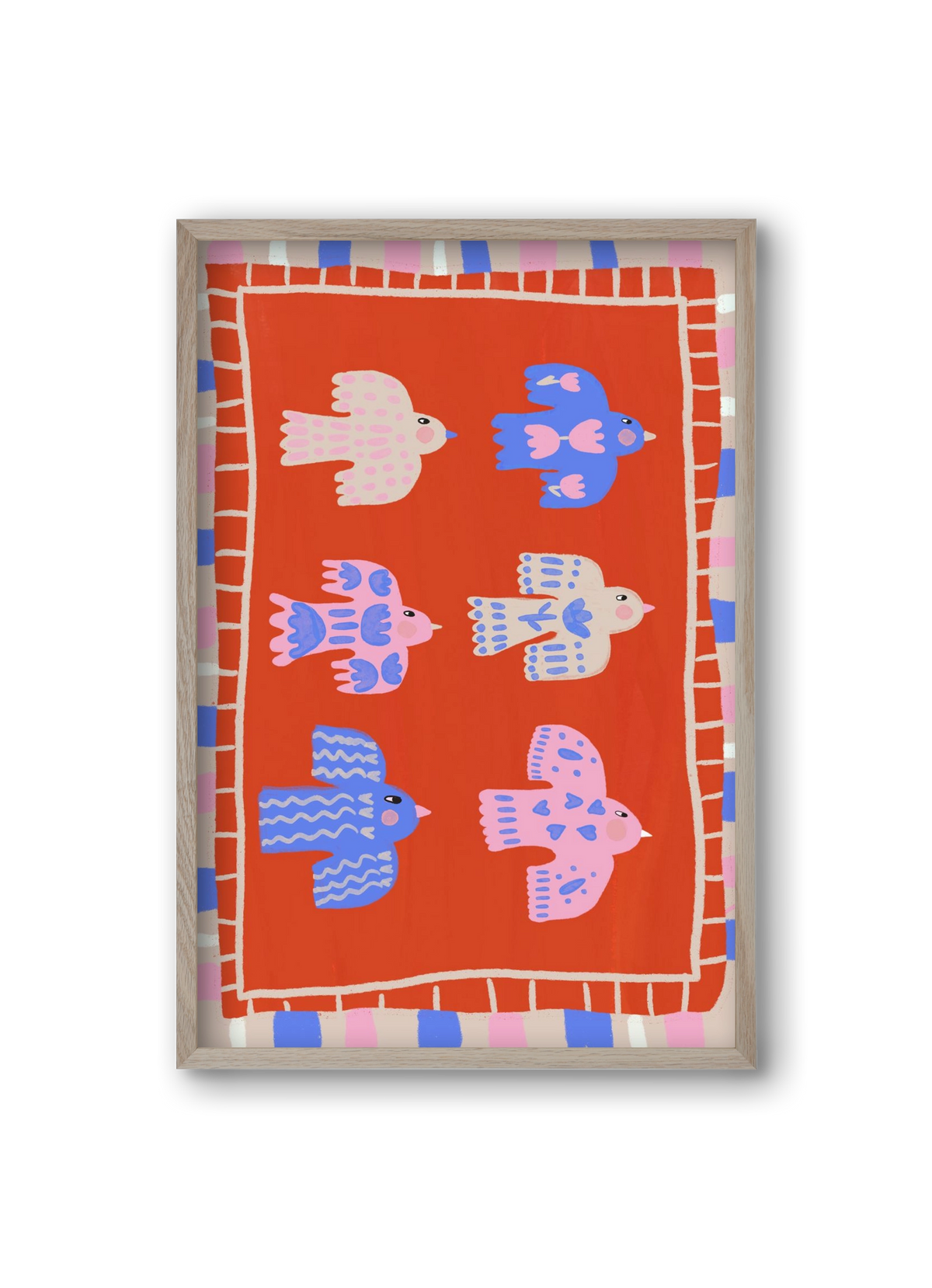 Flying Birds , 20x30 cm (20x30 cm), Tölgy keret