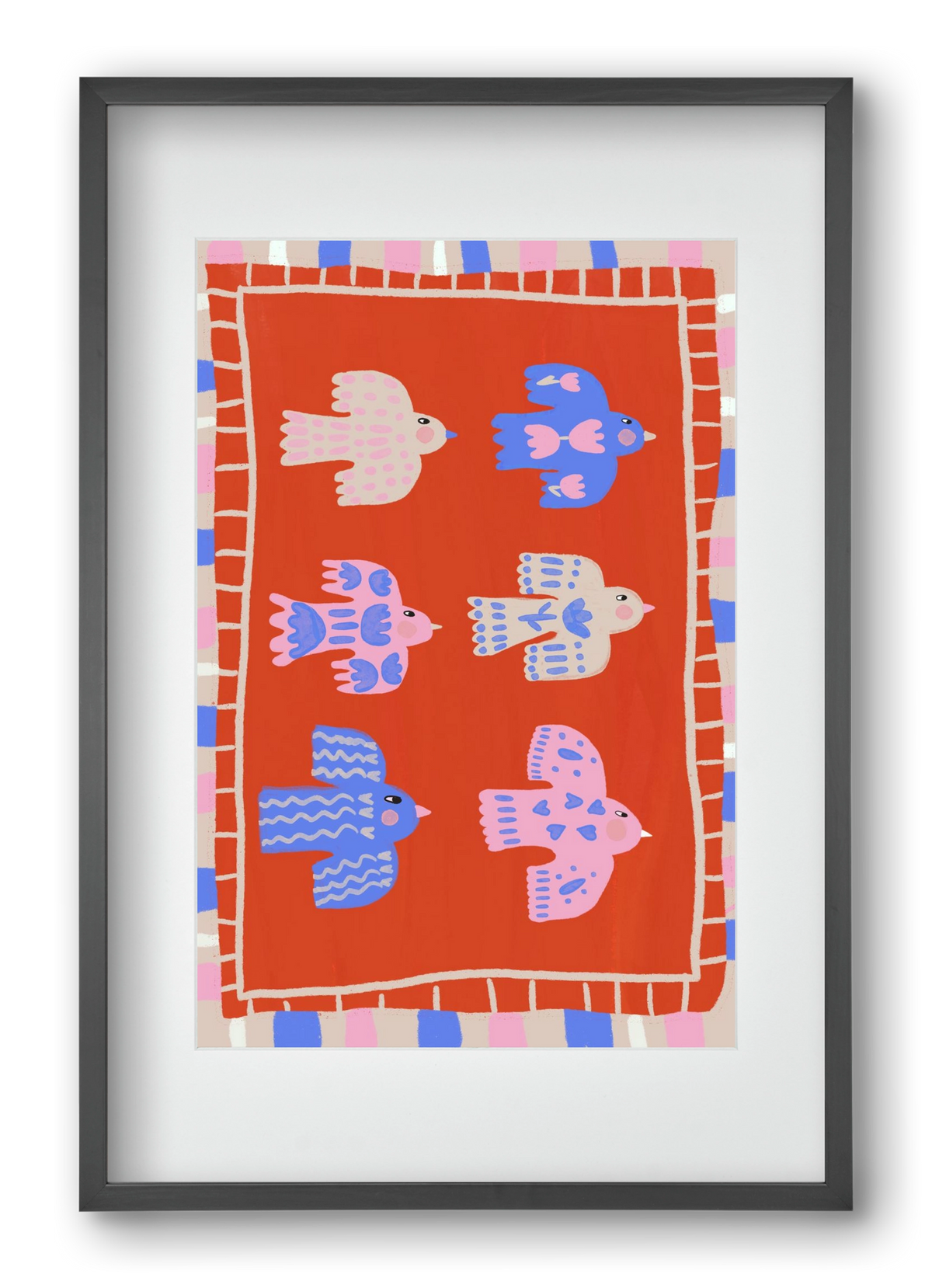 Flying Birds , 40x60 cm (30x45 cm), Fekete keret, paszpartuval