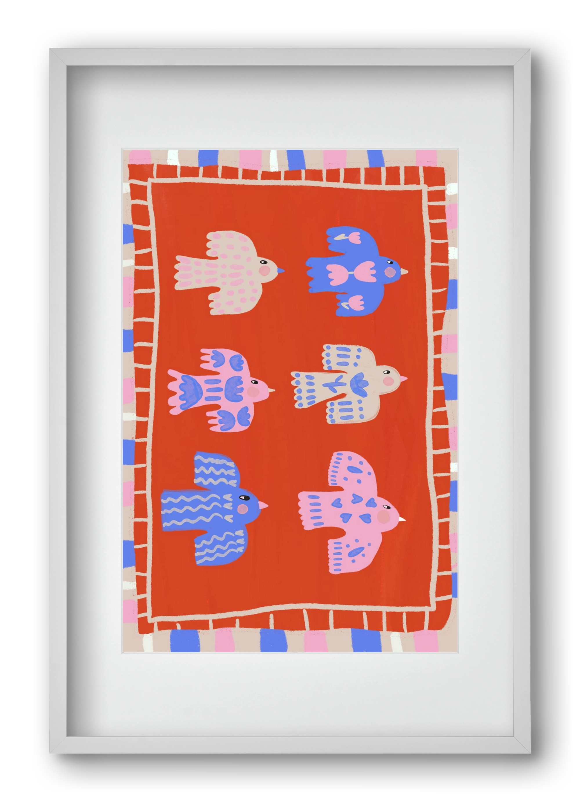 Flying Birds , 40x60 cm (30x45 cm), Fehér keret, paszpartuval