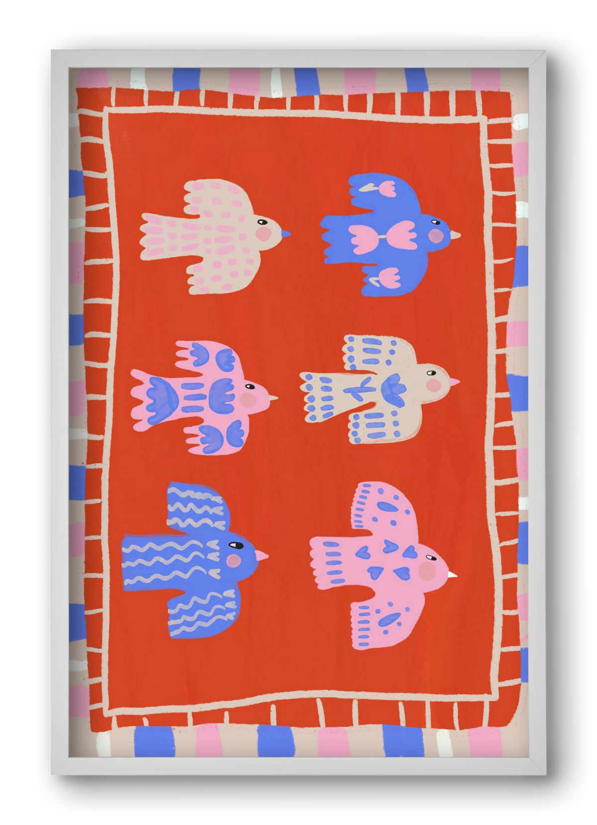 Flying Birds , 40x60 cm (40x60 cm), Fehér keret