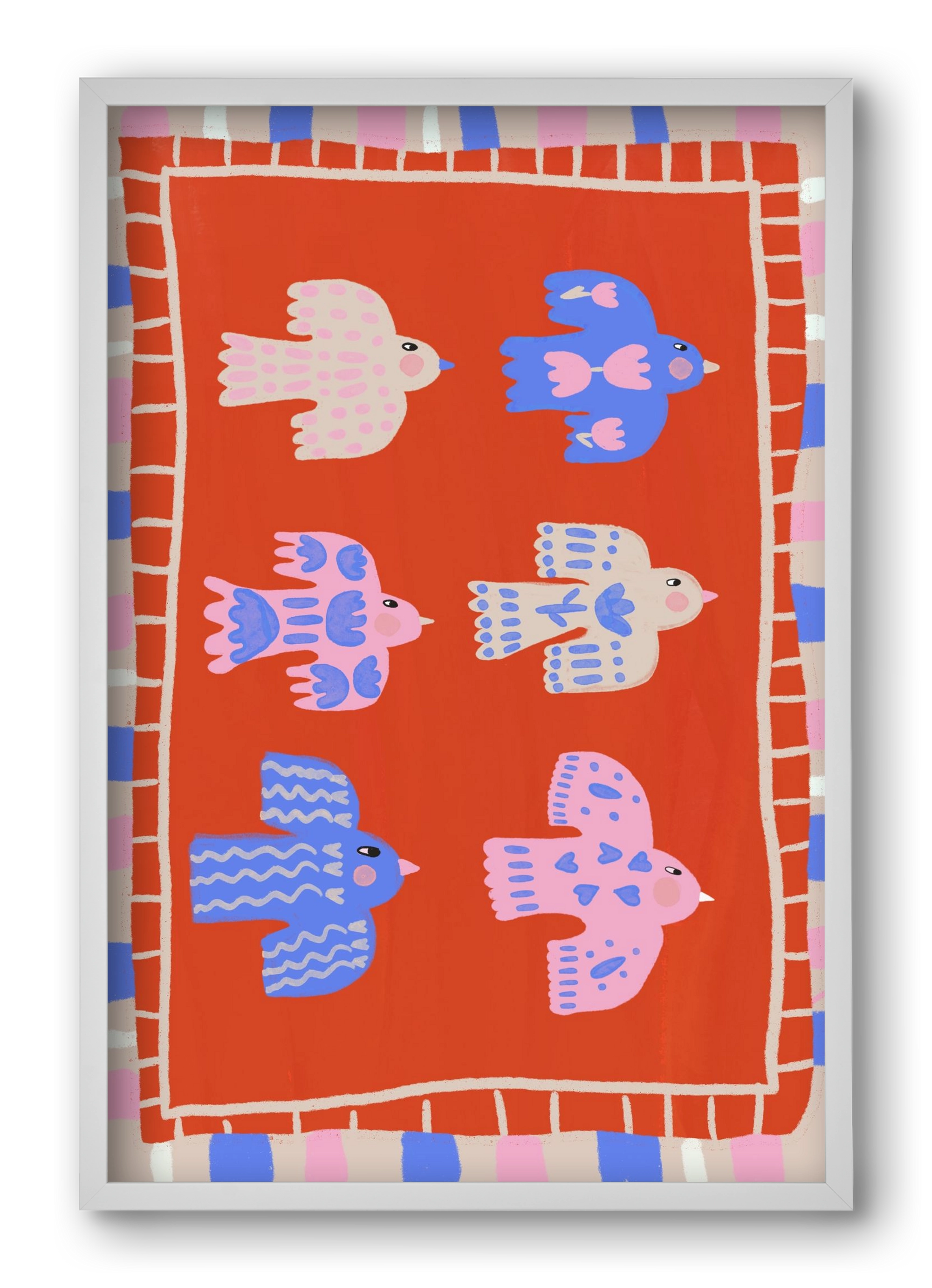 Flying Birds , 40x60 cm (40x60 cm), Fehér keret