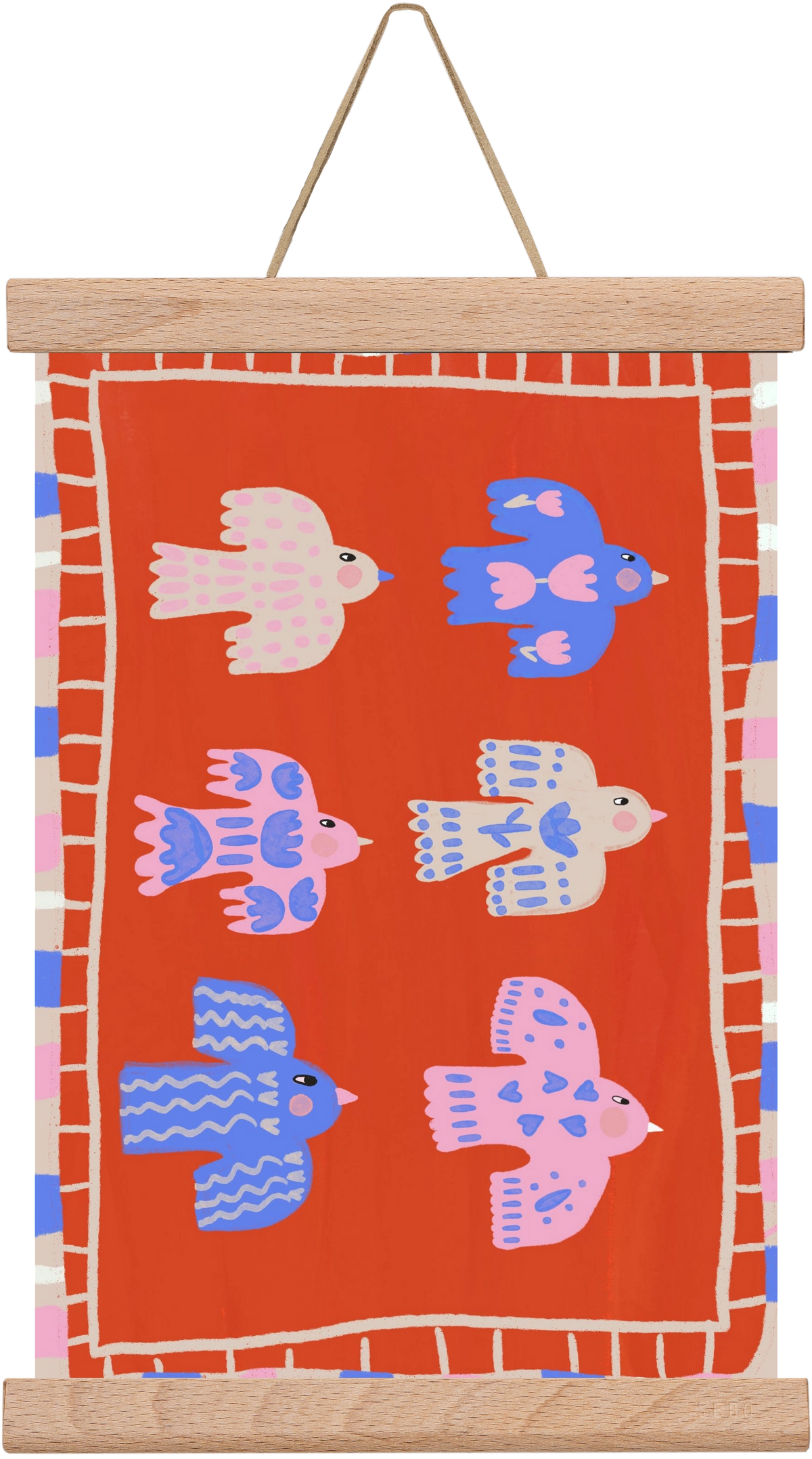 Flying Birds , 20x30 cm (20x30 cm), Tölgy akasztó