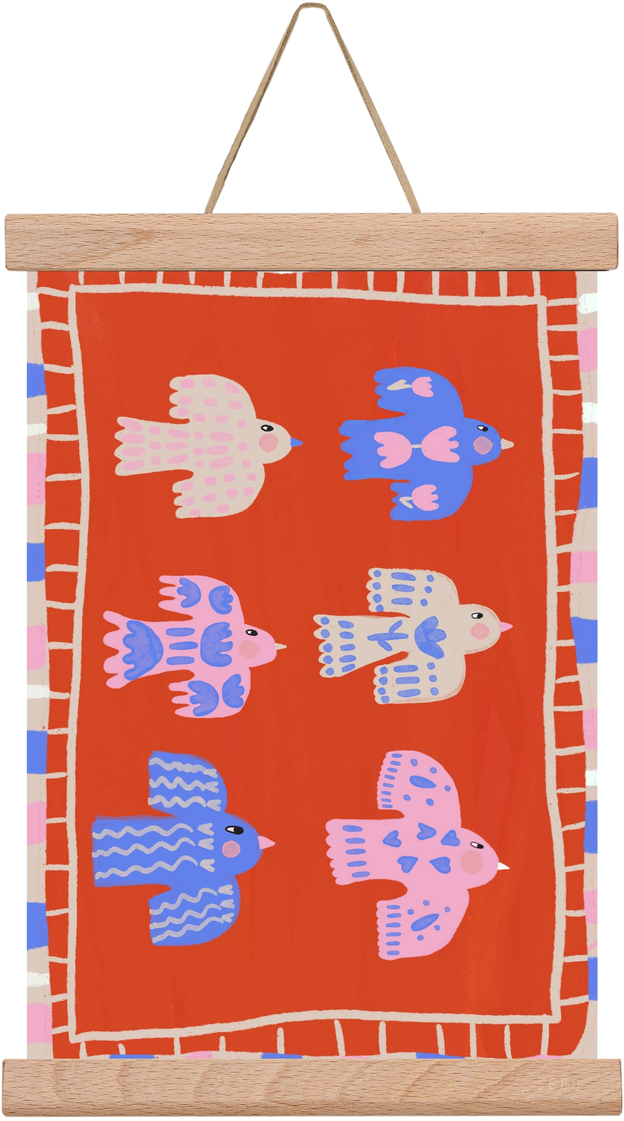 Flying Birds , 20x30 cm (20x30 cm), Tölgy akasztó