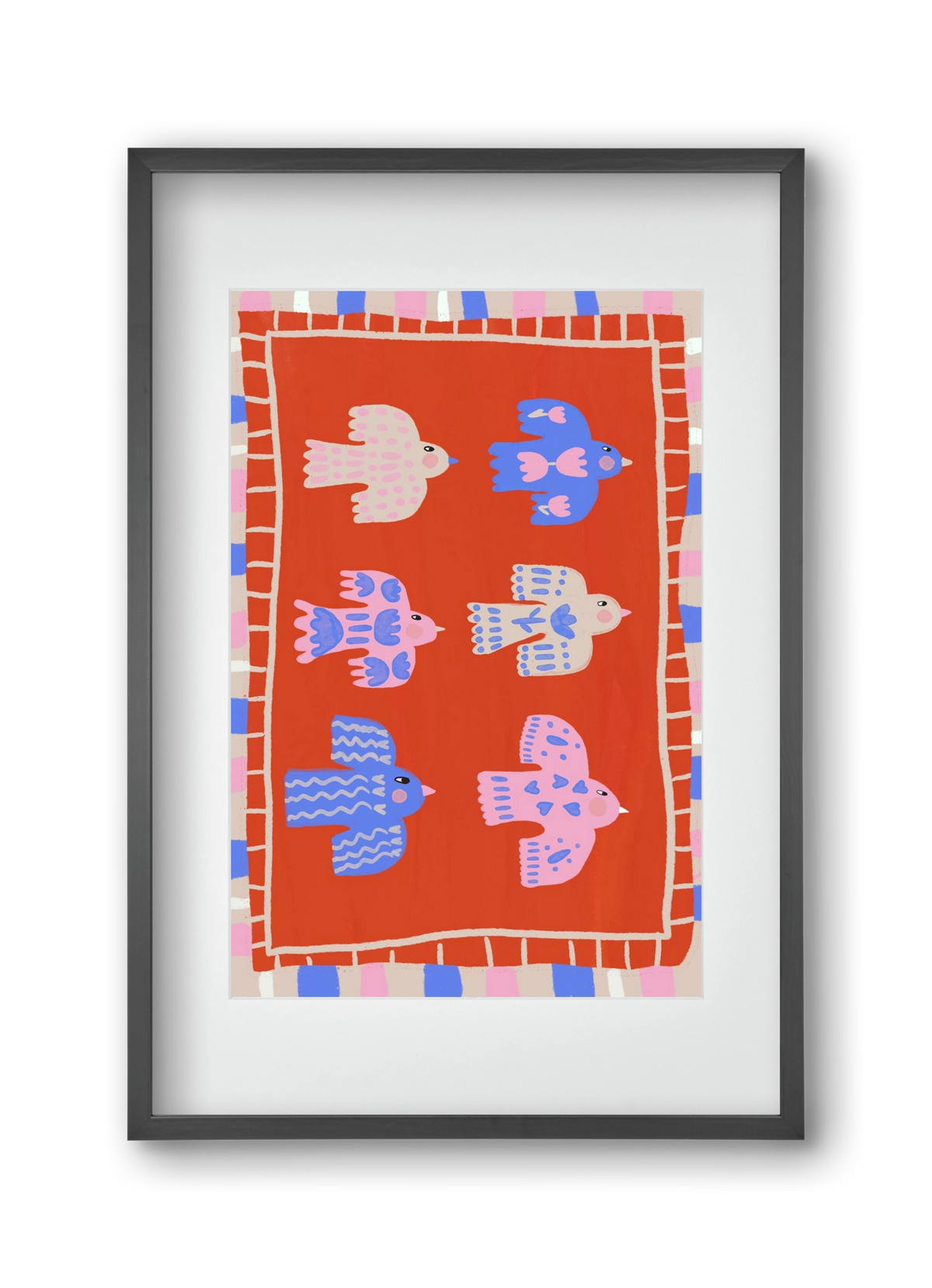 Flying Birds , 30x45 cm (20x30 cm), Fekete keret, paszpartuval