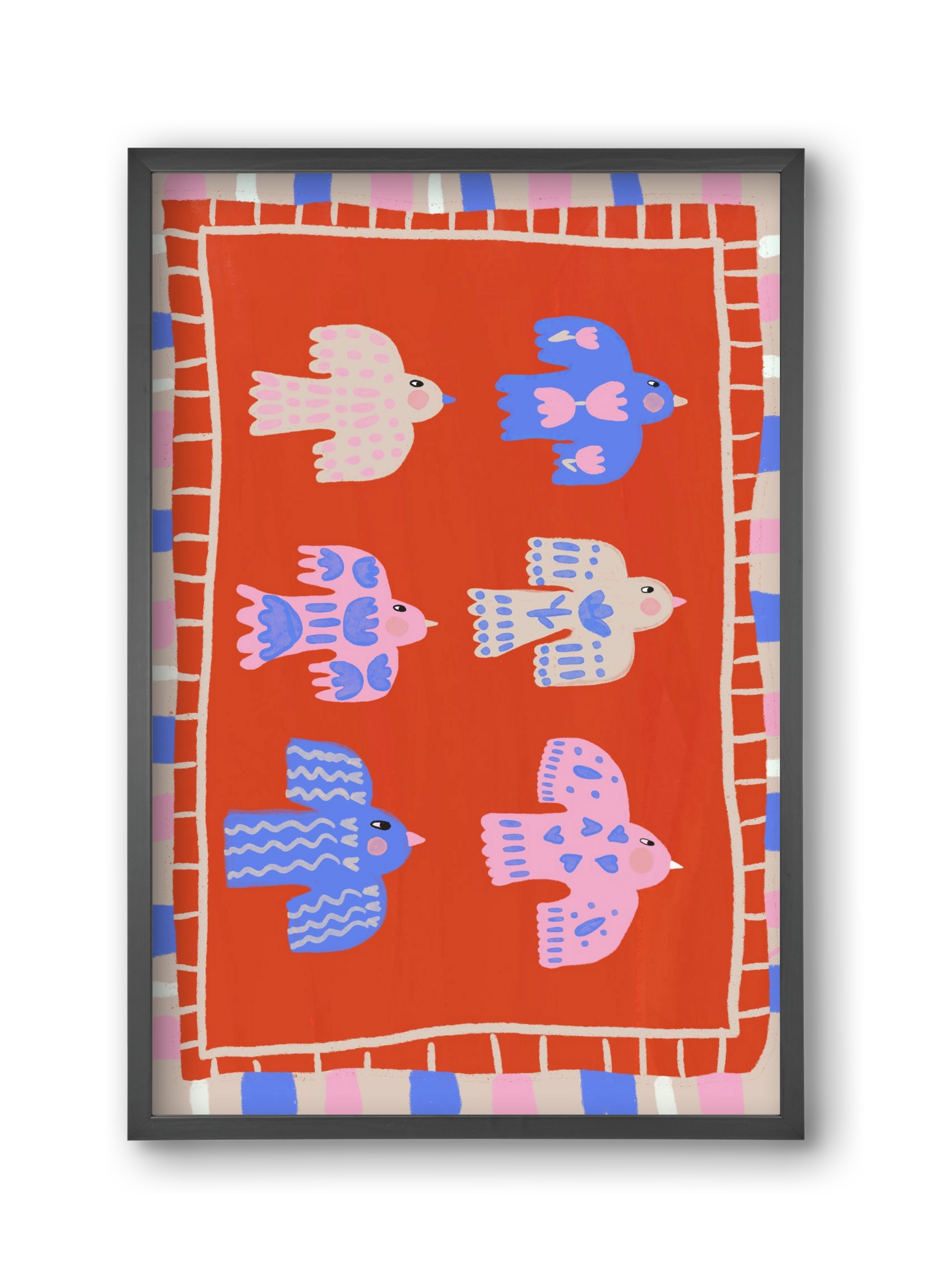 Flying Birds , 30x45 cm (30x45 cm), Fekete keret