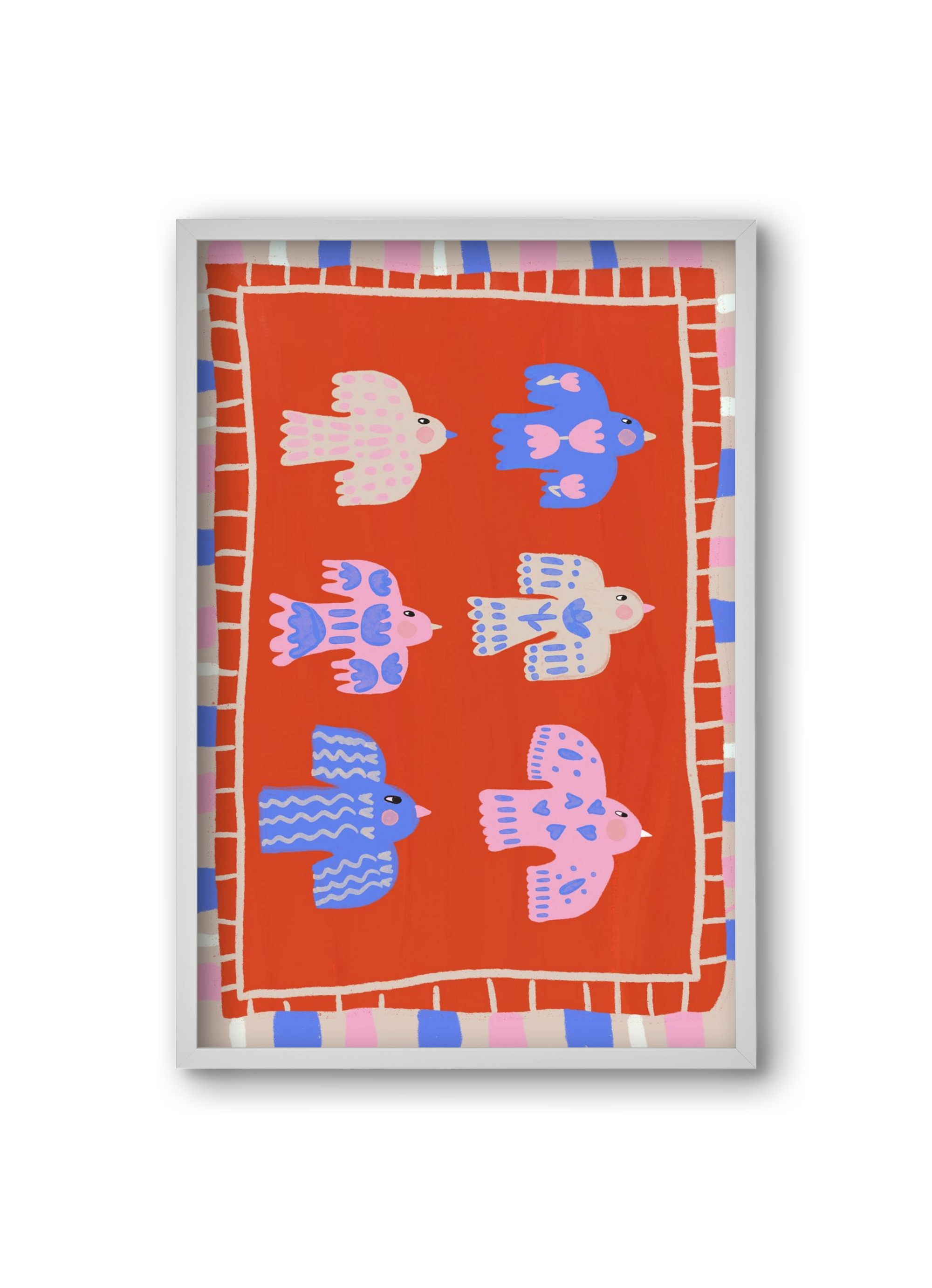 Flying Birds , 20x30 cm (20x30 cm), Fehér keret