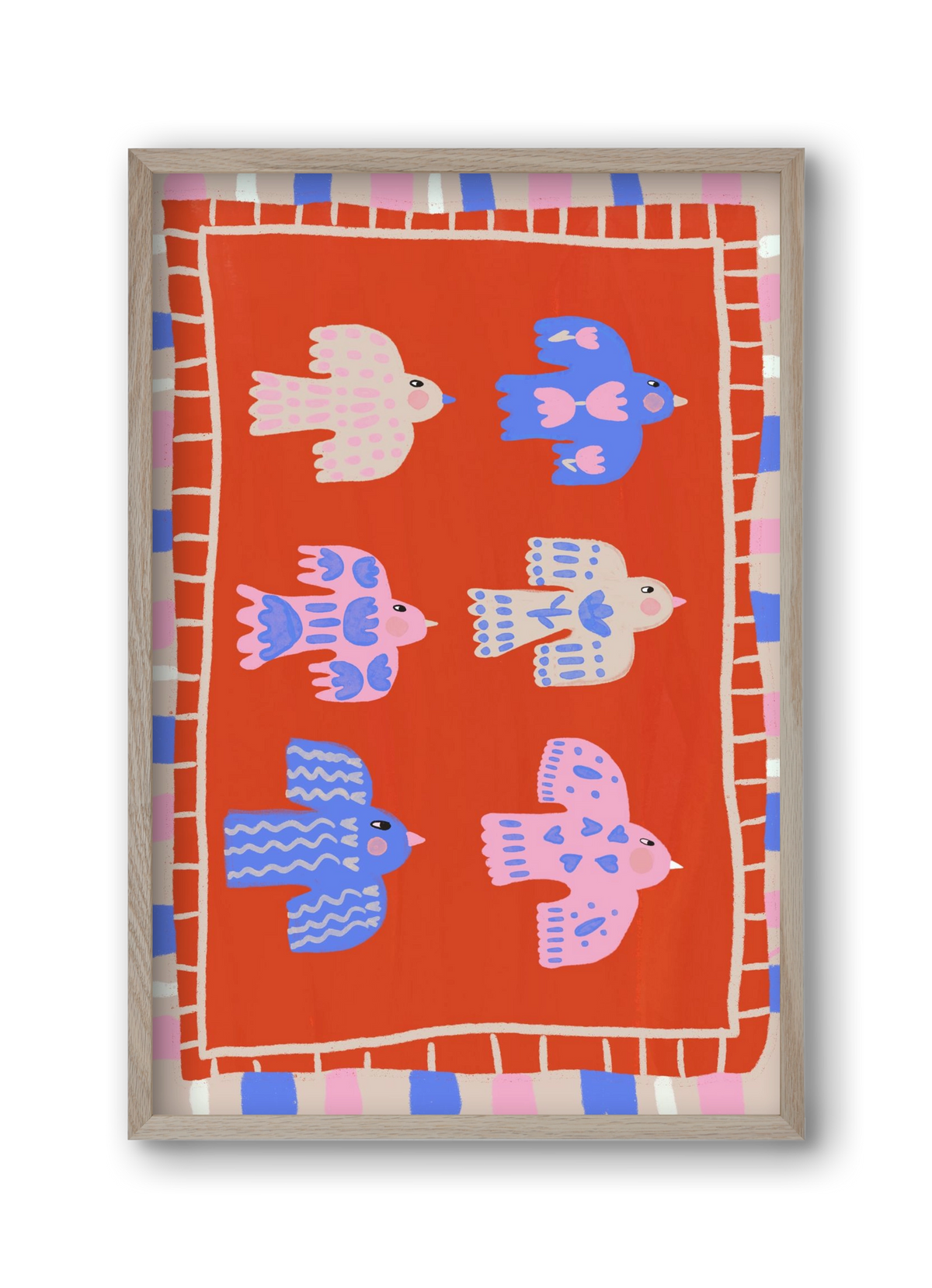 Flying Birds , 30x45 cm (30x45 cm), Tölgy keret