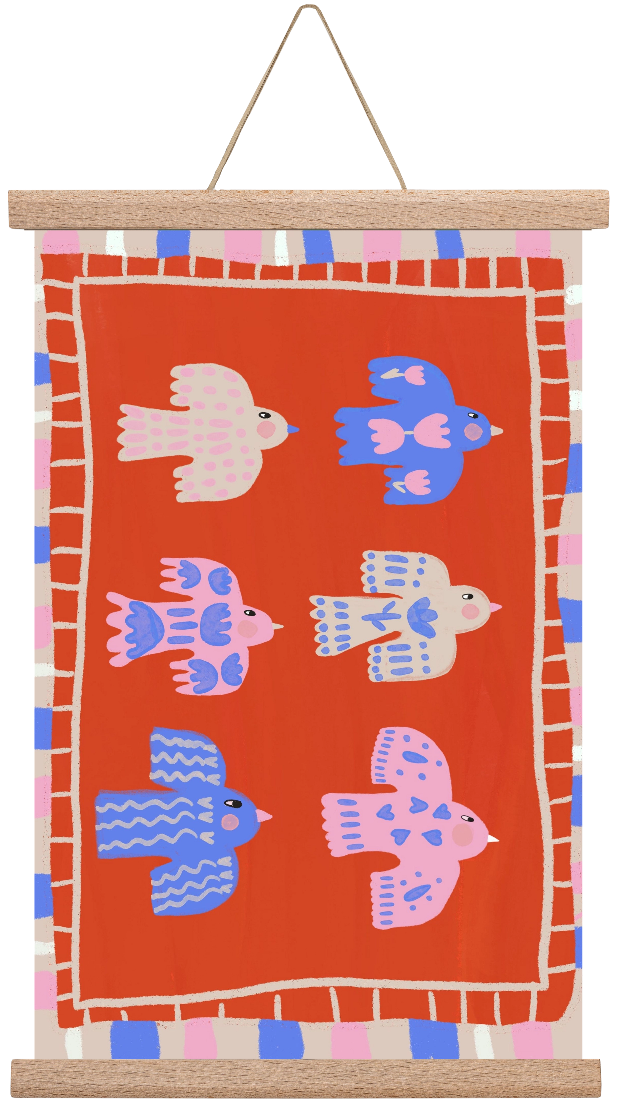 Flying Birds , 30x45 cm (30x45 cm), Tölgy akasztó