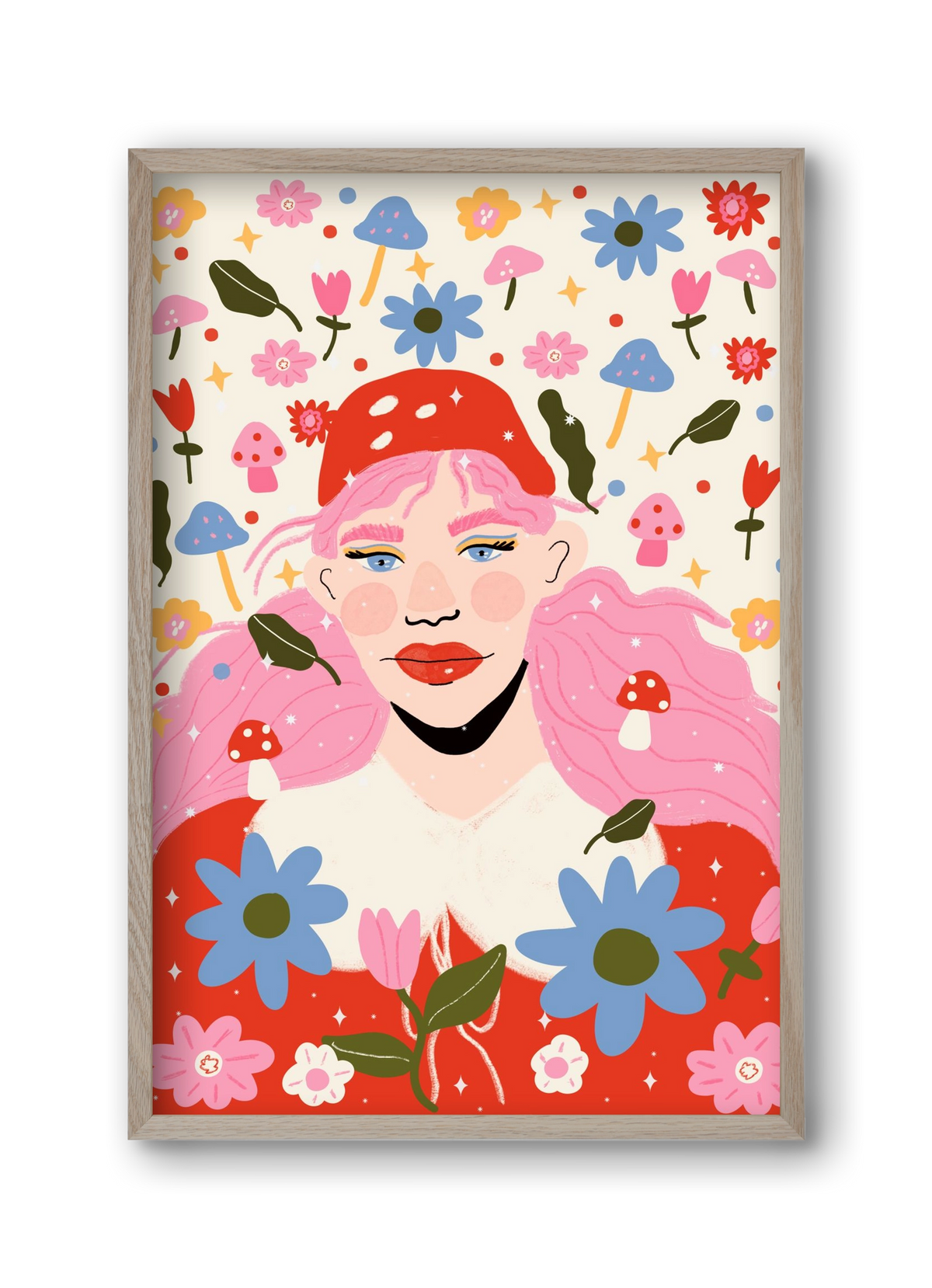 Blooming , 30x45 cm (30x45 cm), Tölgy keret