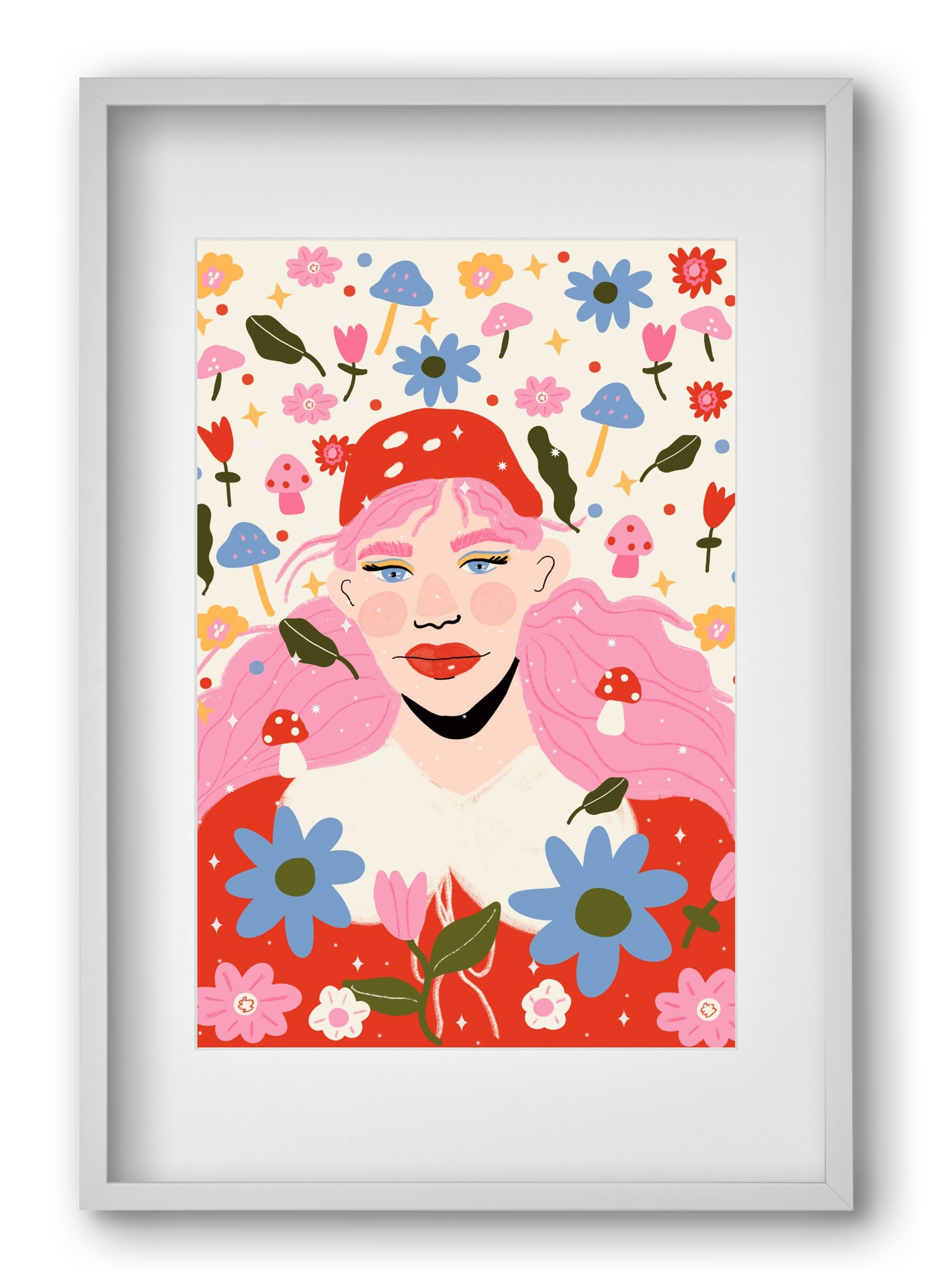 Blooming , 40x60 cm (30x45 cm), Fehér keret, paszpartuval