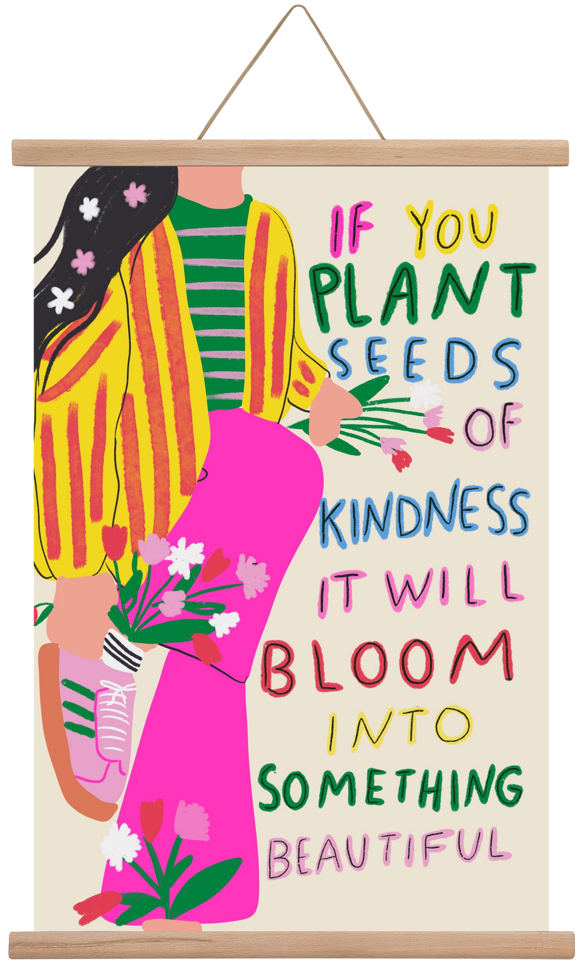Plant seeds of Kindness , 40x60 cm (40x60 cm), Tölgy akasztó