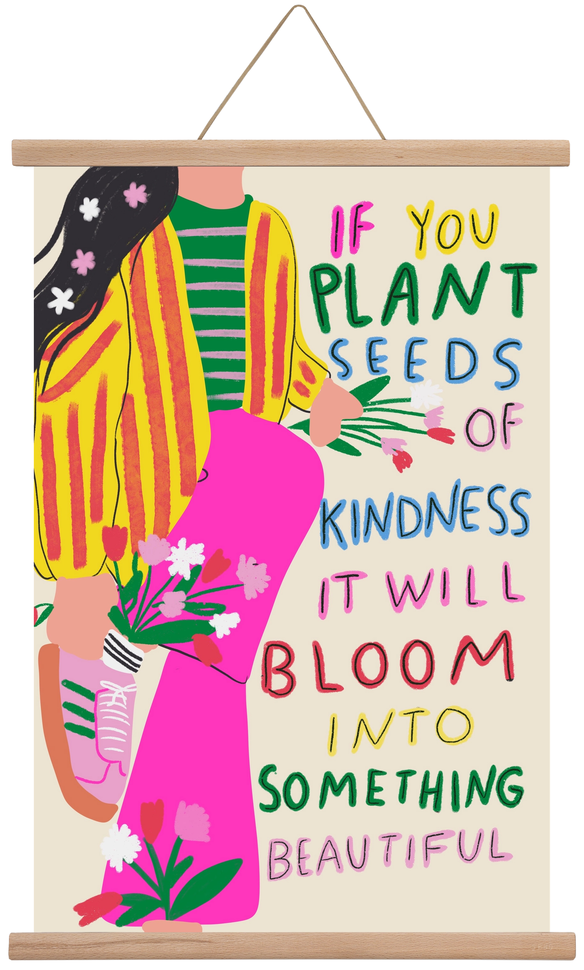 Plant seeds of Kindness , 40x60 cm (40x60 cm), Tölgy akasztó