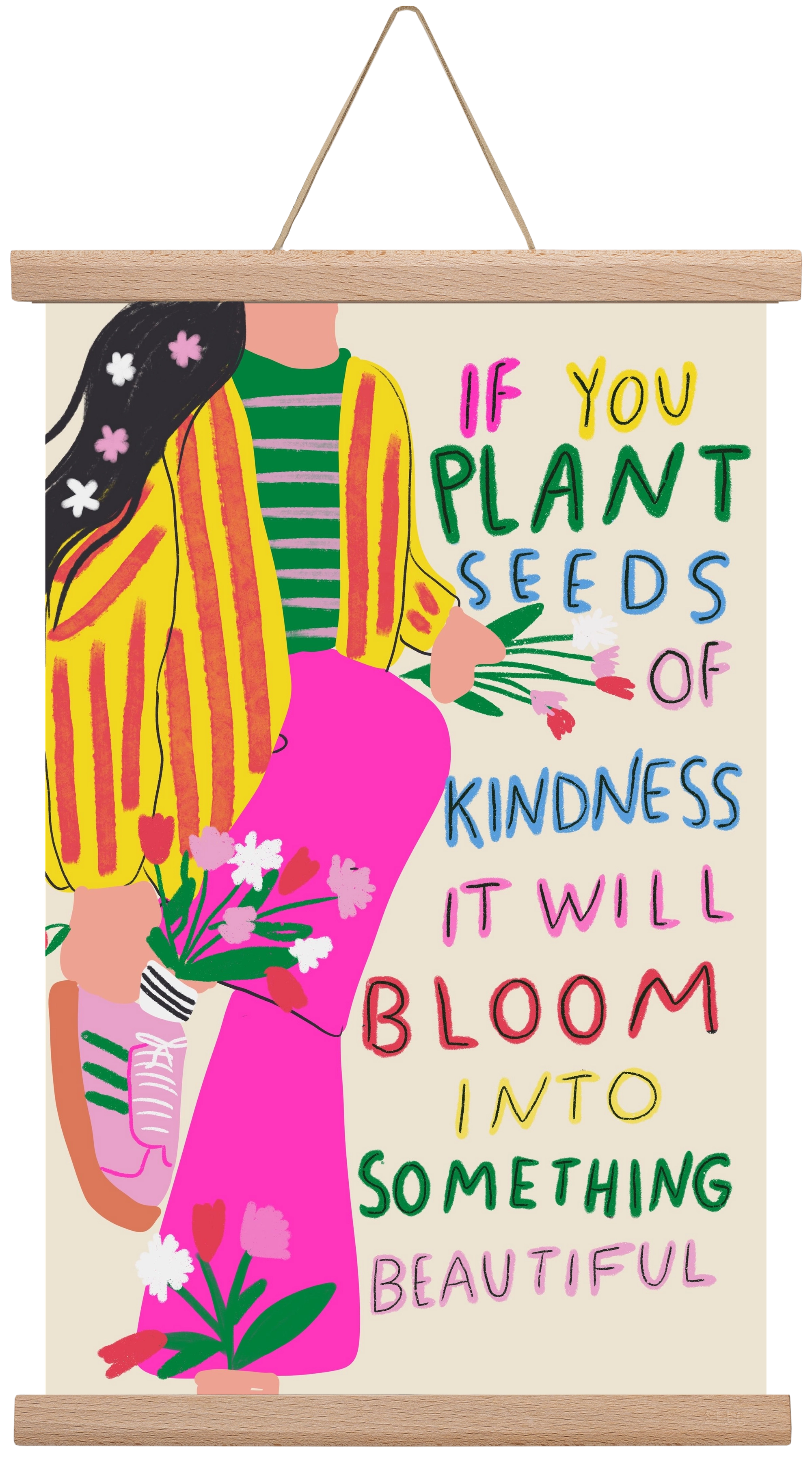 Plant seeds of Kindness , 30x45 cm (30x45 cm), Tölgy akasztó