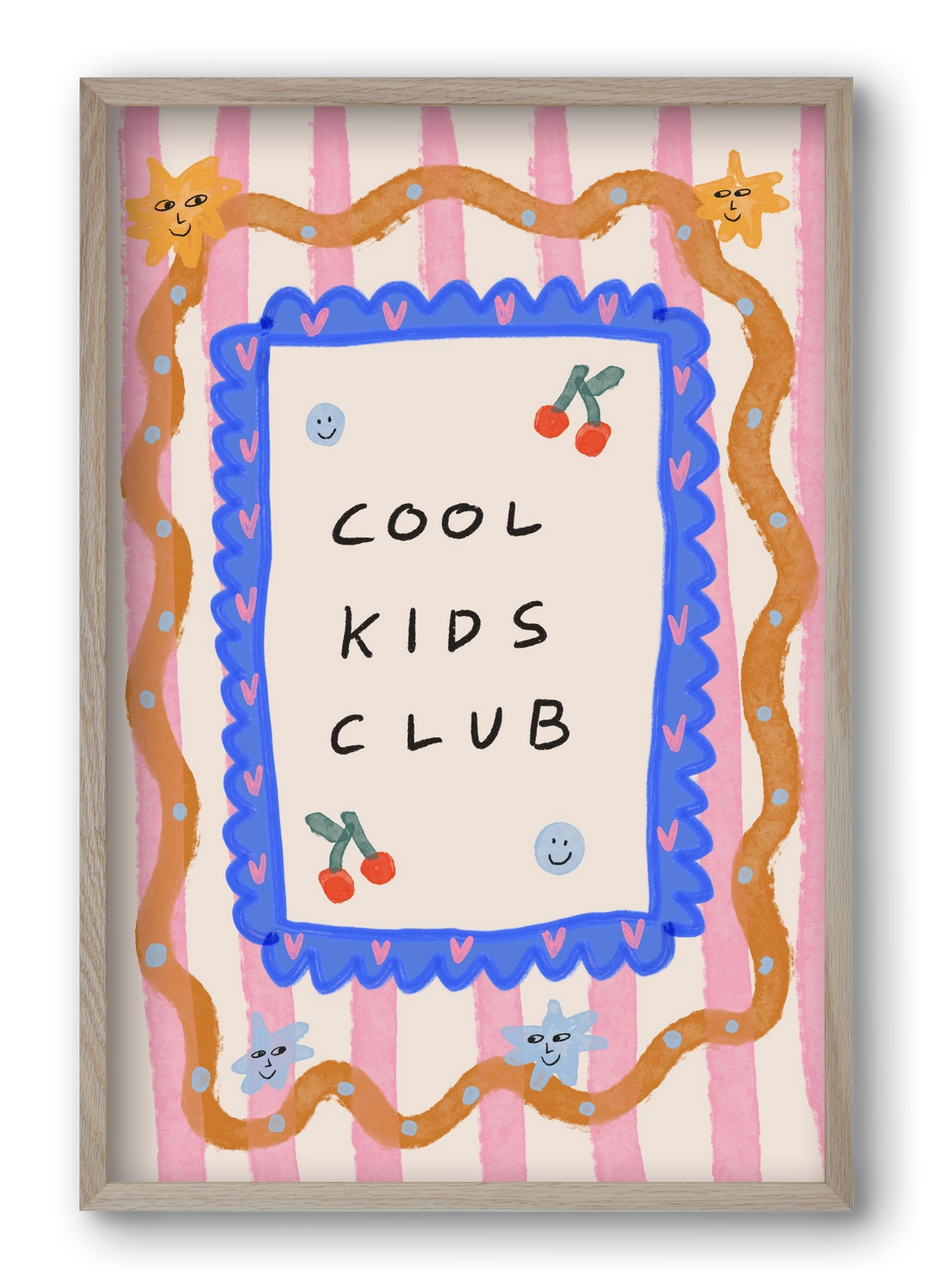 Cool Kids Club , 40x60 cm (40x60 cm), Tölgy keret