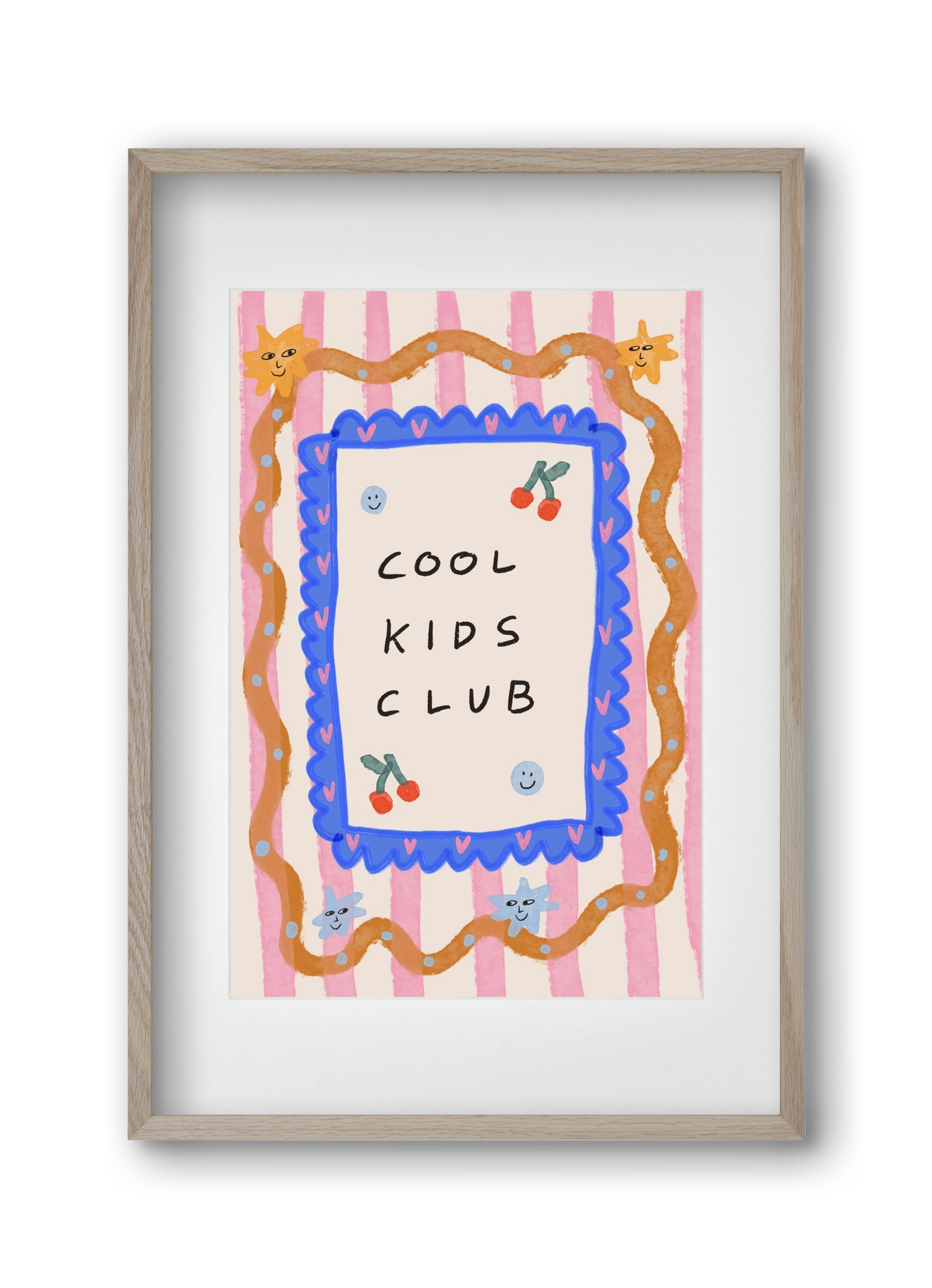 Cool Kids Club , 30x45 cm (20x30 cm), Tölgy keret, paszpartuval