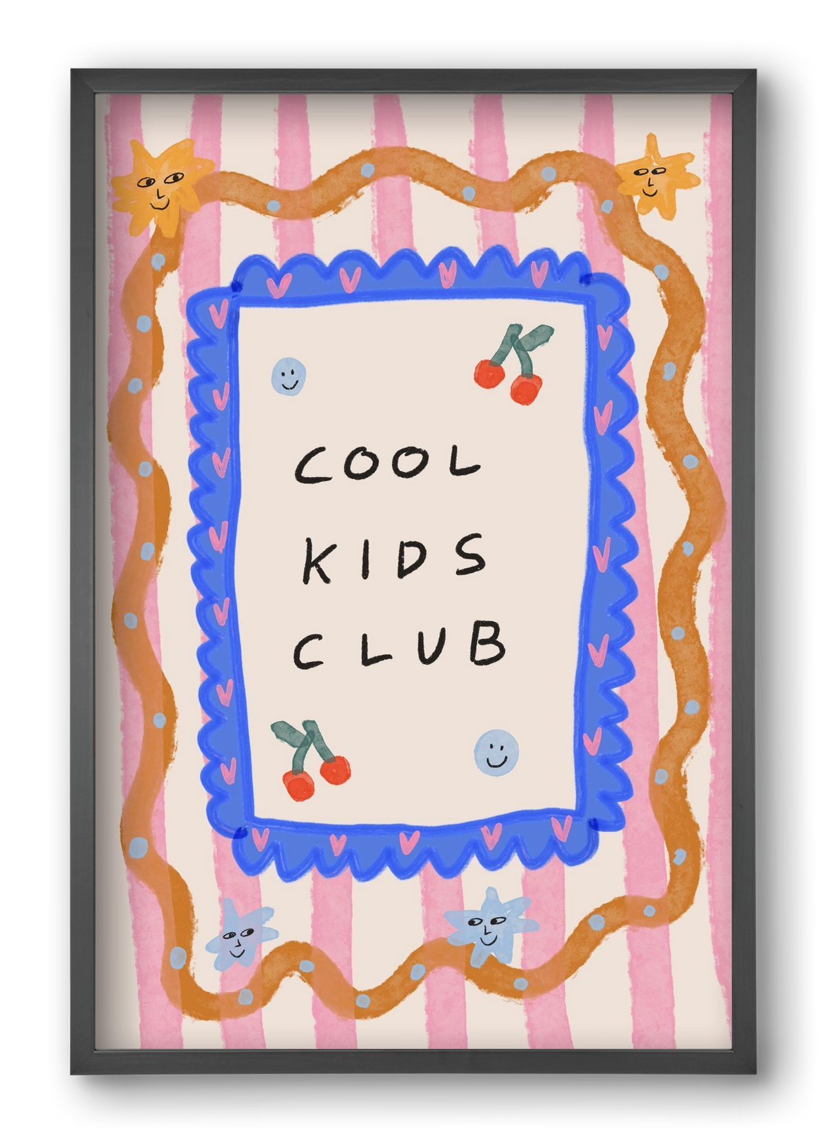 Cool Kids Club , 40x60 cm (40x60 cm), Fekete keret